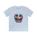 Kids Skull Smile Tee - Colorful Dripping Grin Graphic Shirt for Halloween and Everyday