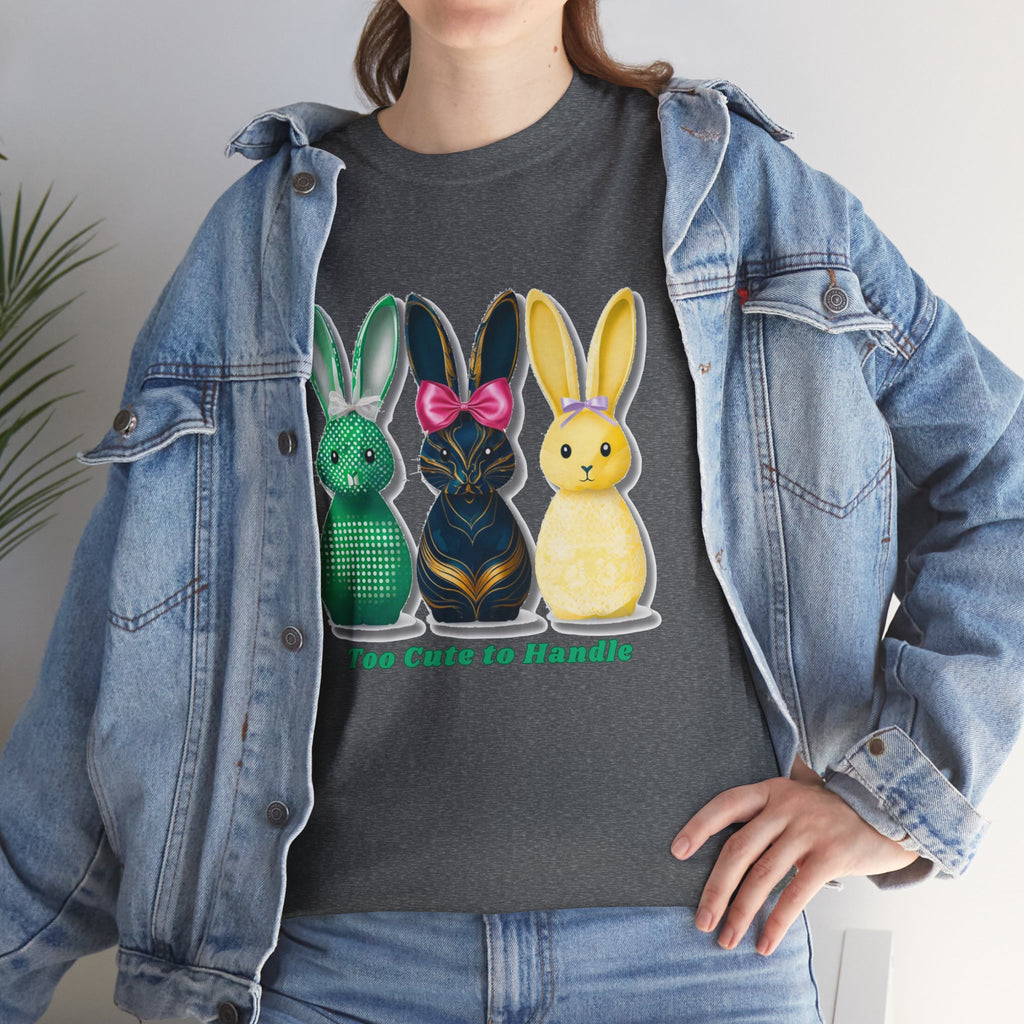 Funny Easter Bunny Shirt, Too Cute To Handle Tee, Cute Bunny Shirt, Easter Gift for Women, Spring Rabbit T-Shirt, Easter Outfit