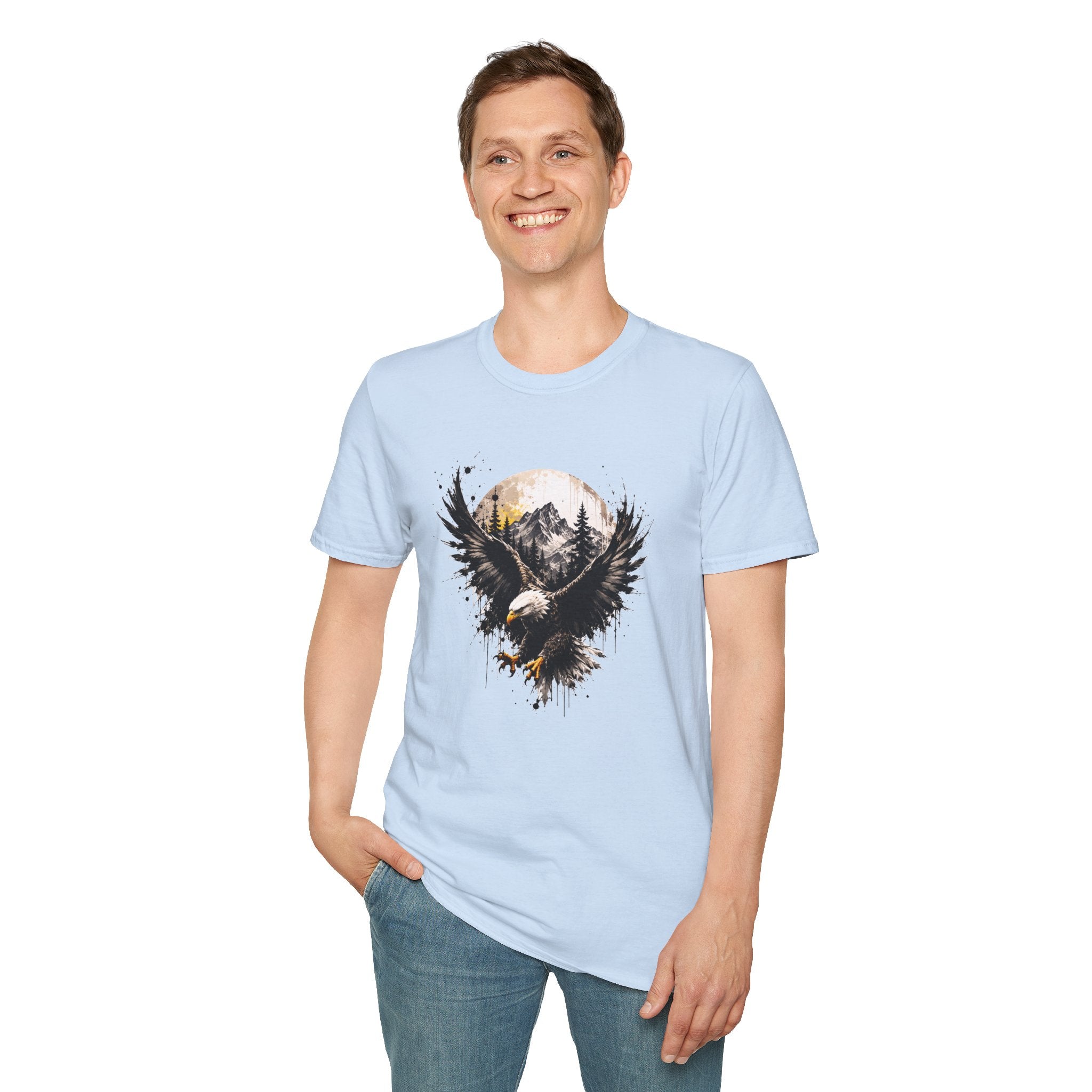 Bald Eagle Mountain T-Shirt | Patriotic Eagle Graphic Tee | Nature Lover Shirt | Outdoor Adventure Tee | Unisex Wildlife Gift