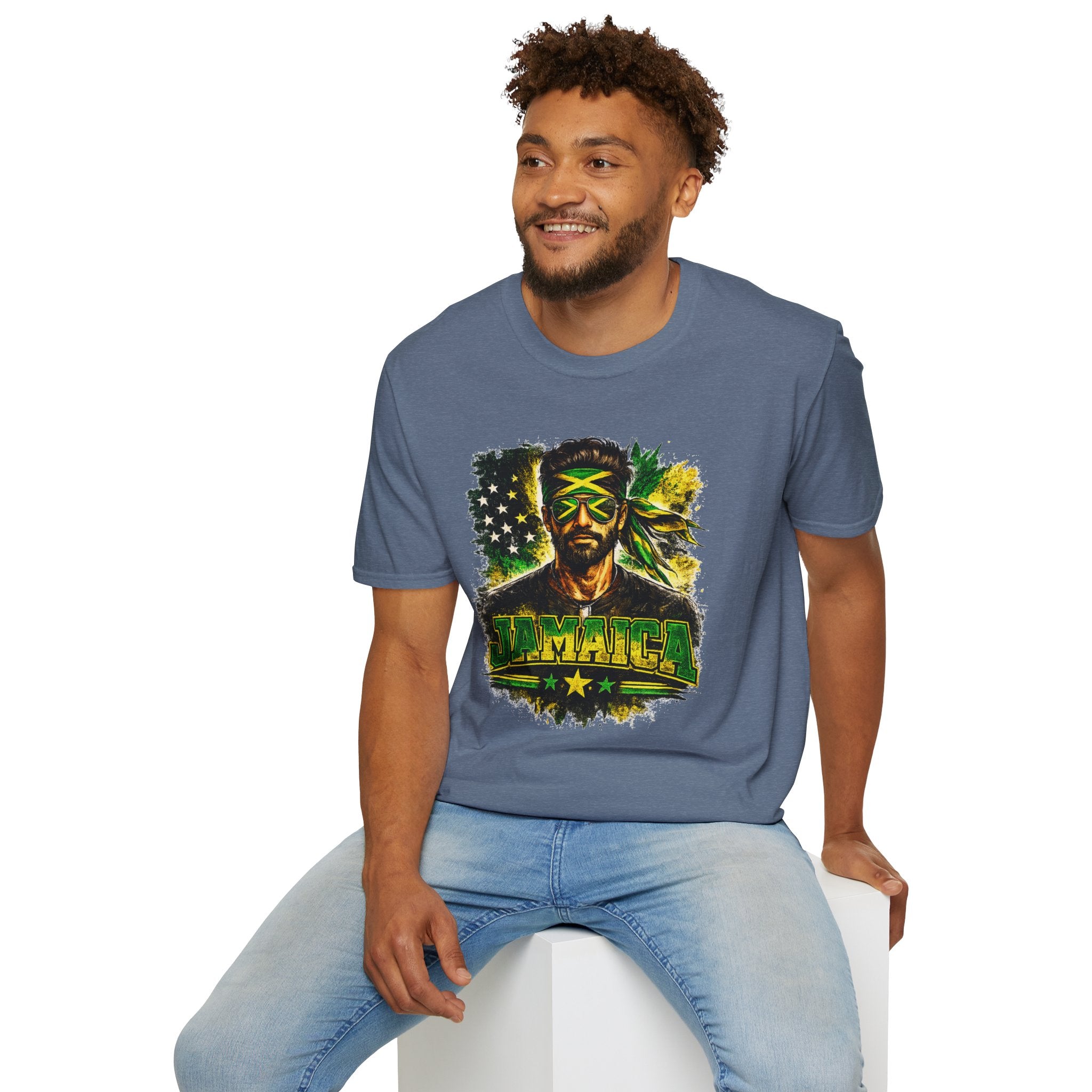 Jamaican Flag Portrait T-Shirt — Reggae Vibe Graphic Tee
