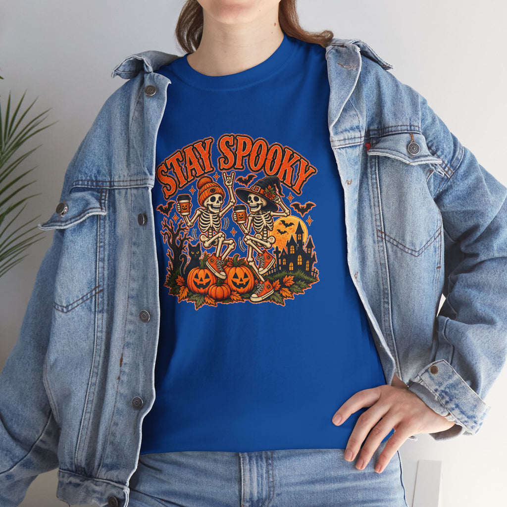 Stay Spooky Halloween Shirt | Dancing Skeleton Pumpkin Graphic Tee