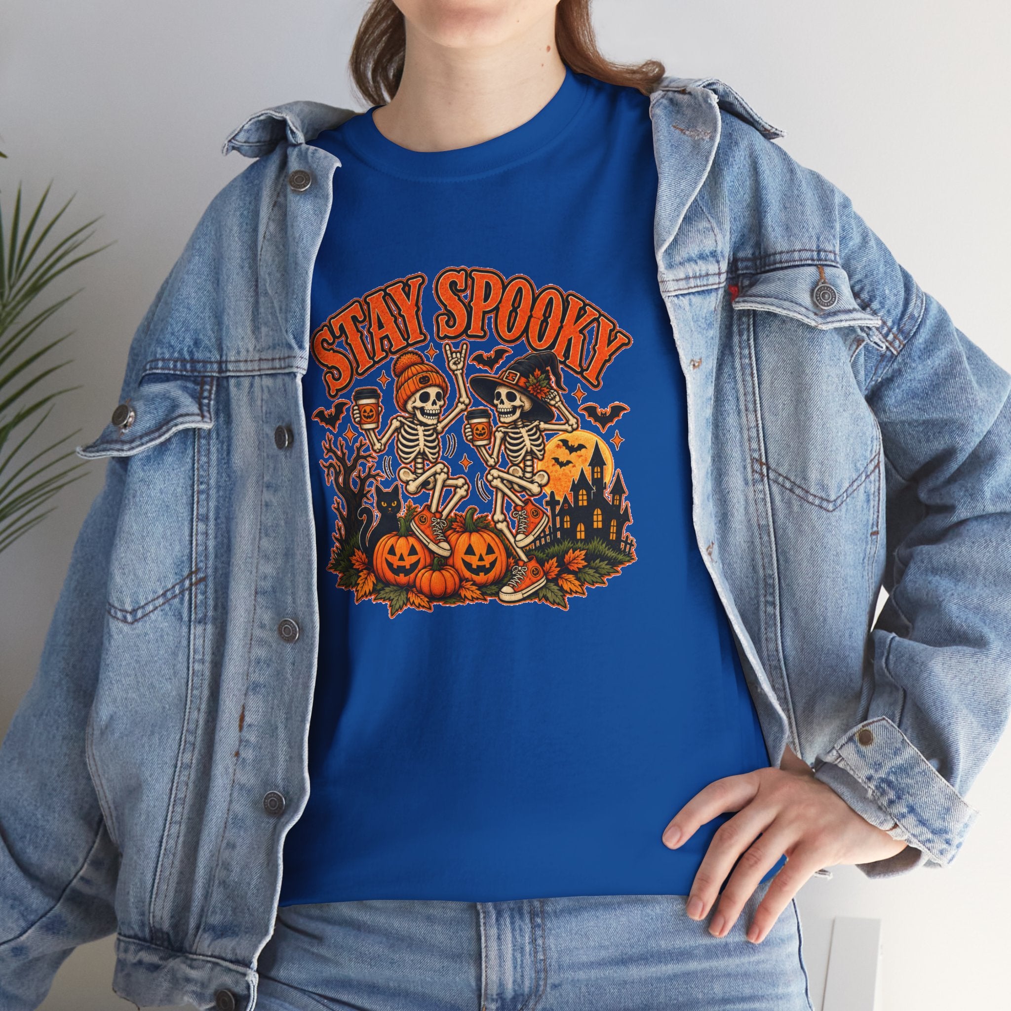 Stay Spooky Halloween Shirt | Dancing Skeleton Pumpkin Graphic Tee