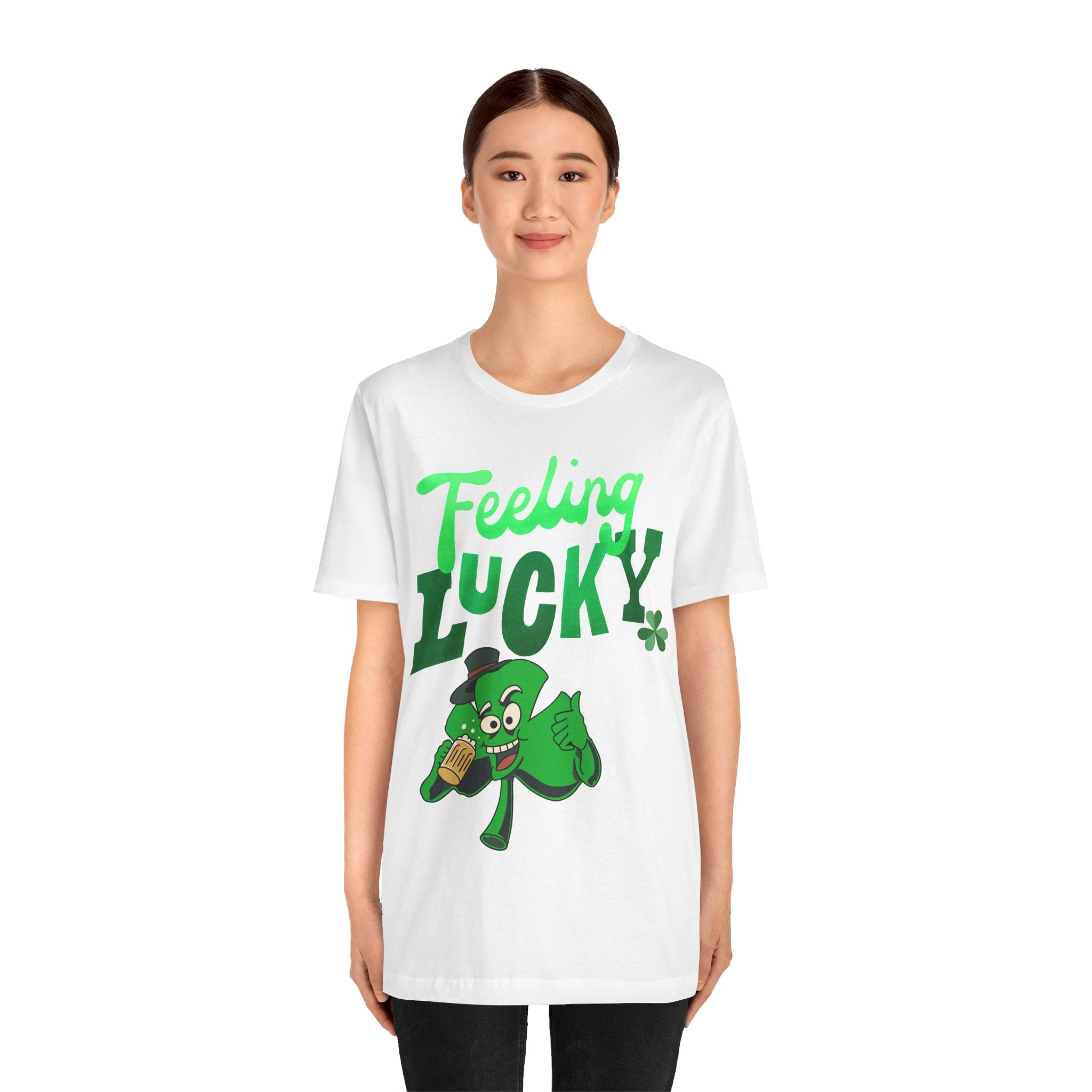 Feeling Lucky St. Patrick's Day T-Shirt — Shamrock Leprechaun Graphic Tee