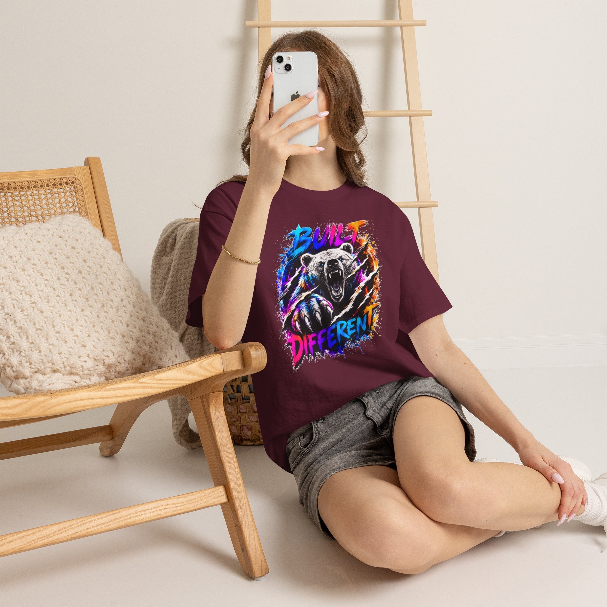 Built Different Bear T-Shirt — Bold Retro Grunge Graphic Tee