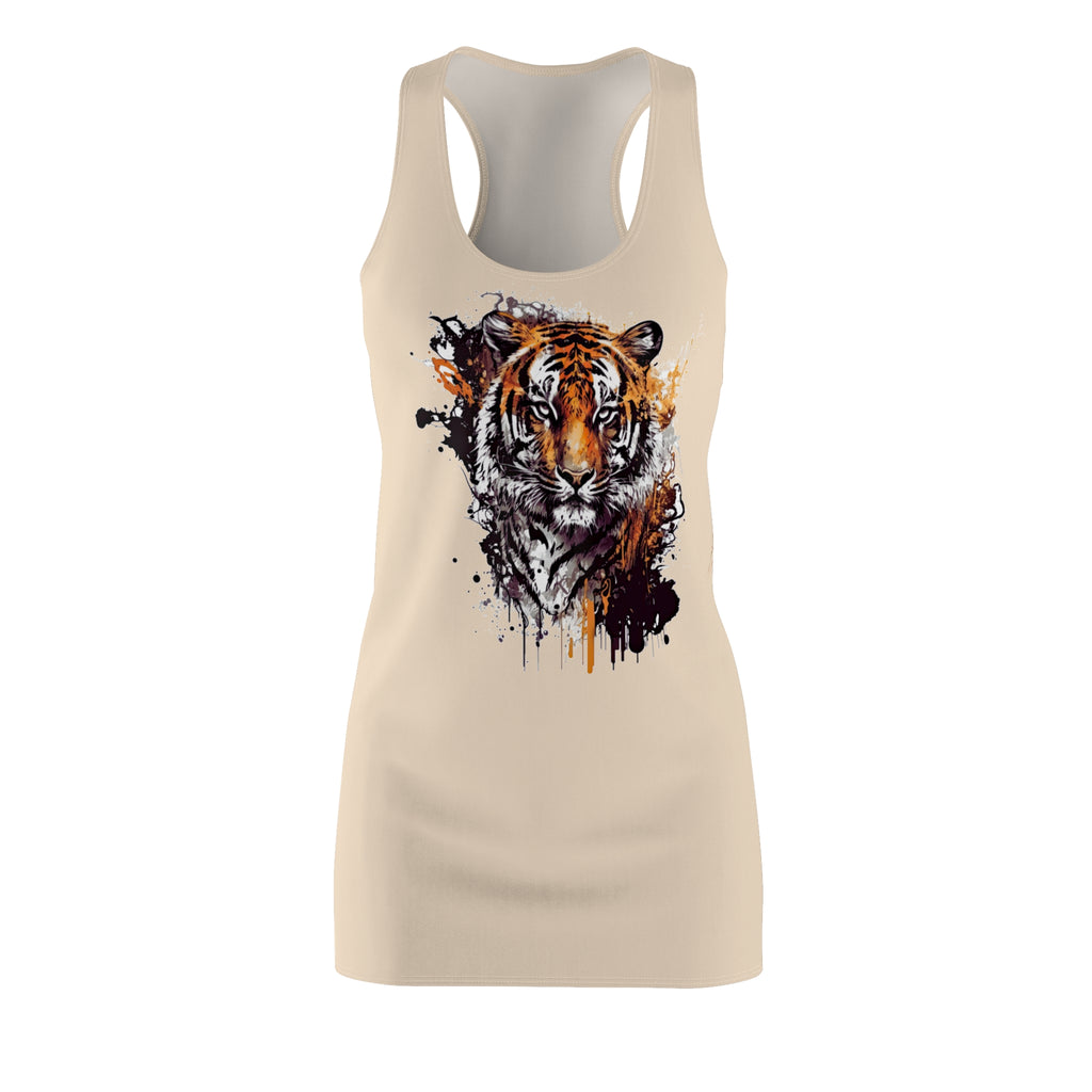 Tiger Racerback Dress | Watercolor Tiger Graphic Dress, Aesthetic Animal Print