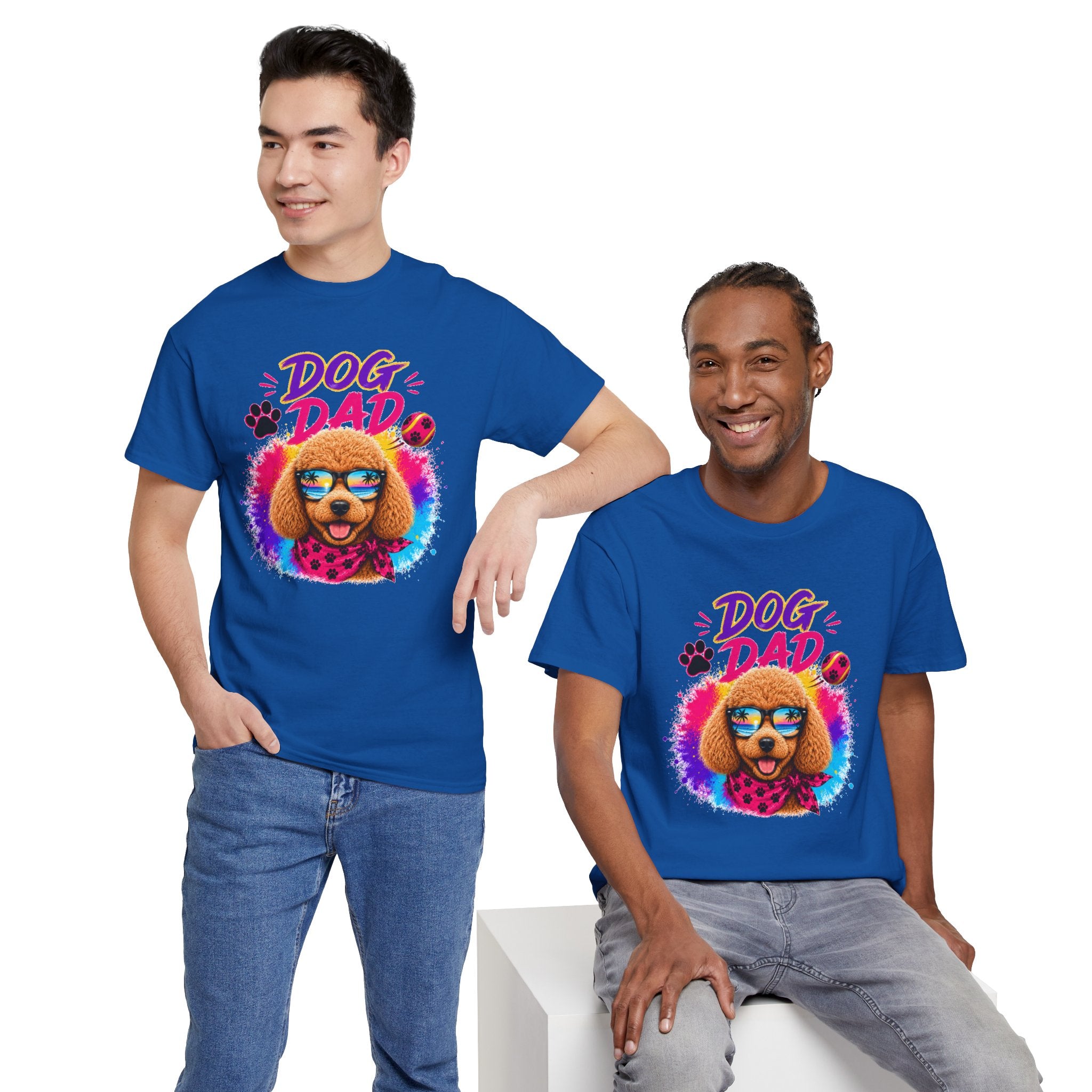 Dog Dad Poodle T-Shirt | Funny Dog Dad Gift | Colorful Retro Poodle Shirt | Dog Lover Gift | Unisex Graphic Tee