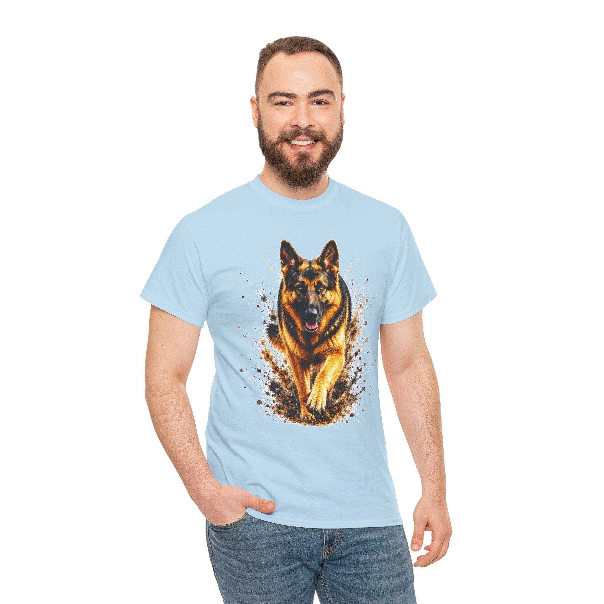 German Shepherd Running T-Shirt, German Shepherd Graphic Tee, Dog Lover Shirt, Unisex German Shepherd Tee, Gift for Dog Owner, K9 Animal Shirt