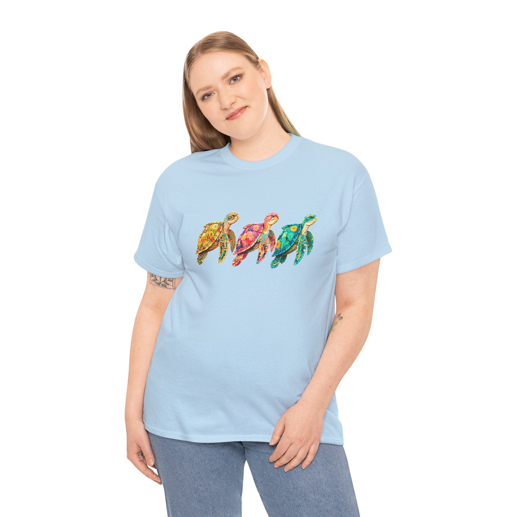 Sea Turtle T-Shirt, Colorful Sea Turtle Tee, Beach Lover Shirt, Ocean Lover Gift, Coastal Graphic Tee, Marine Life Shirt, Summer Vacation Tee