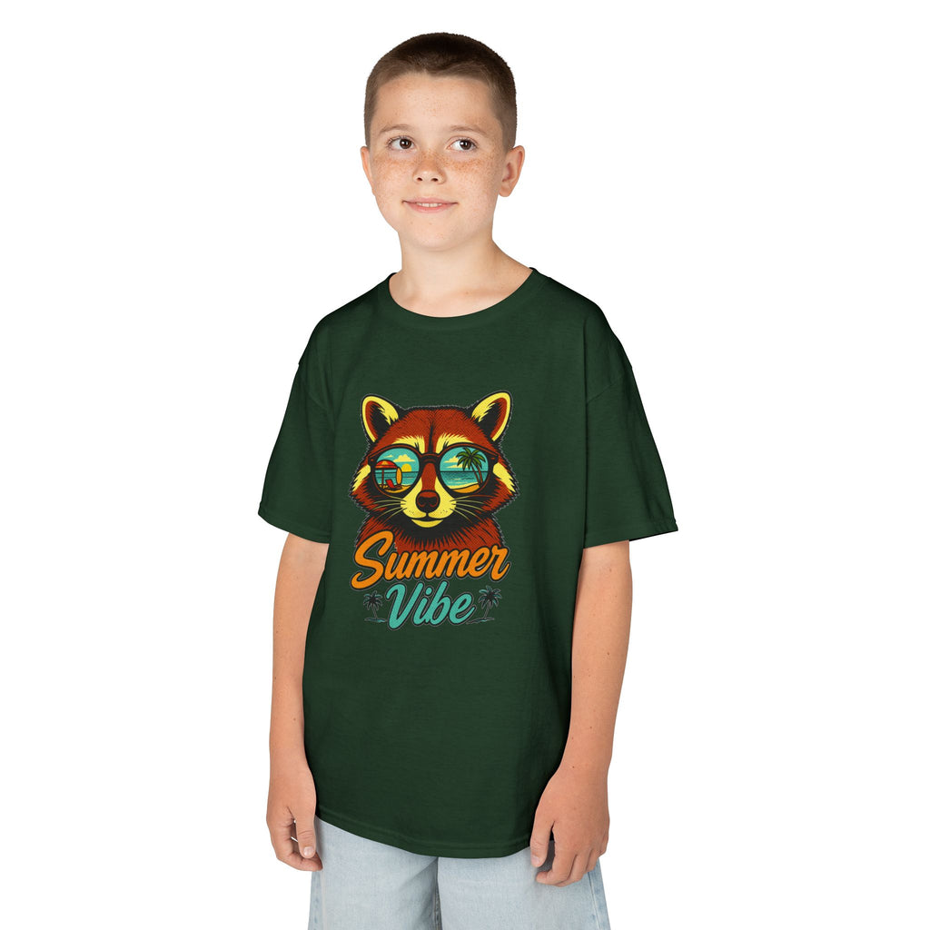 Kids Tee - 'Summer Vibe' Sunglasses Raccoon Graphic