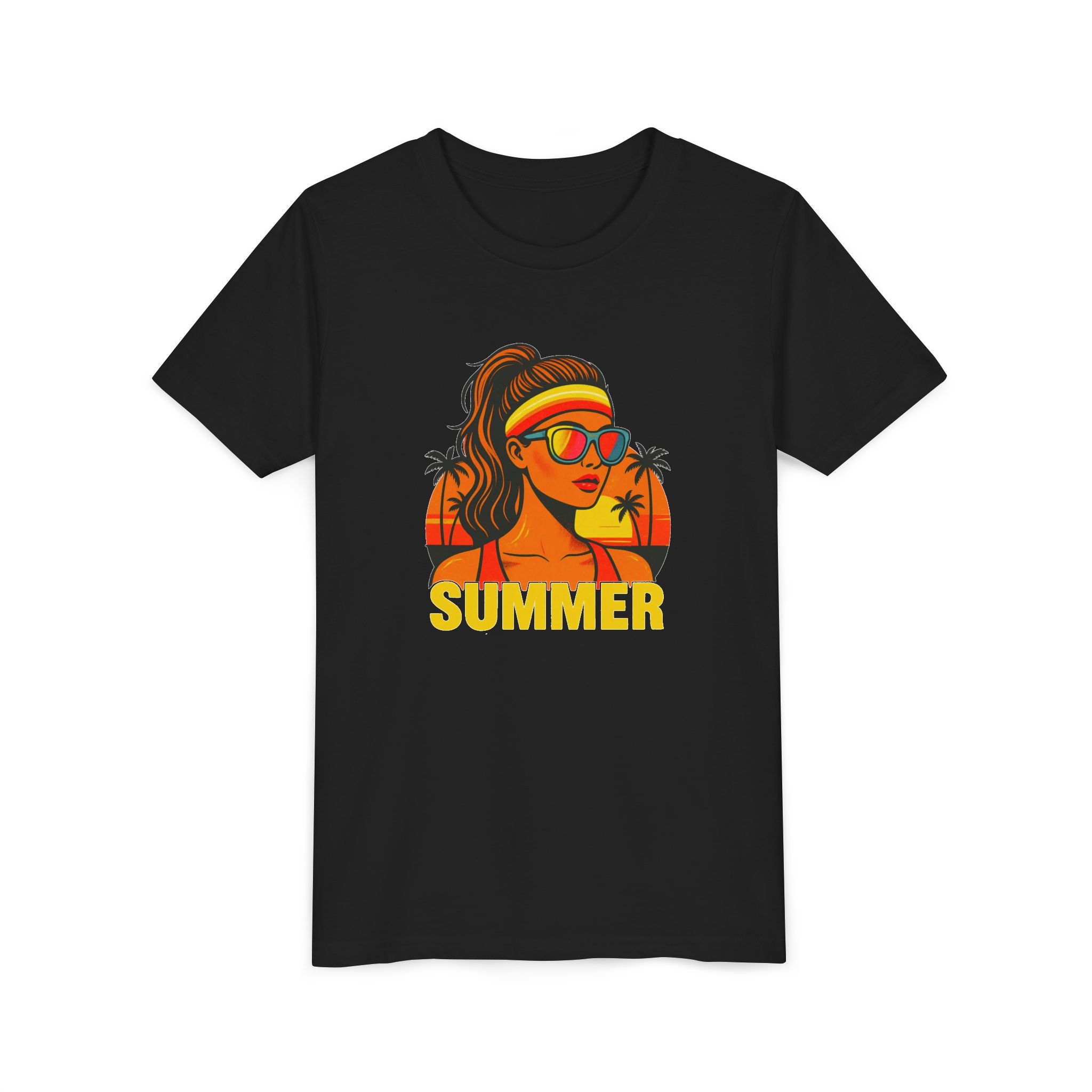 Girls Summer Graphic Tee | Retro Sunshine Youth Shirt | Cute Vacation T-Shirt