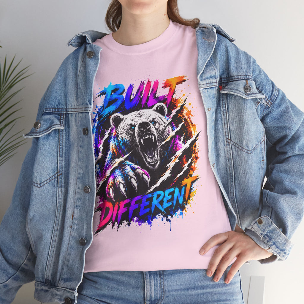 Built Different Bear T-Shirt — Bold Retro Grunge Graphic Tee