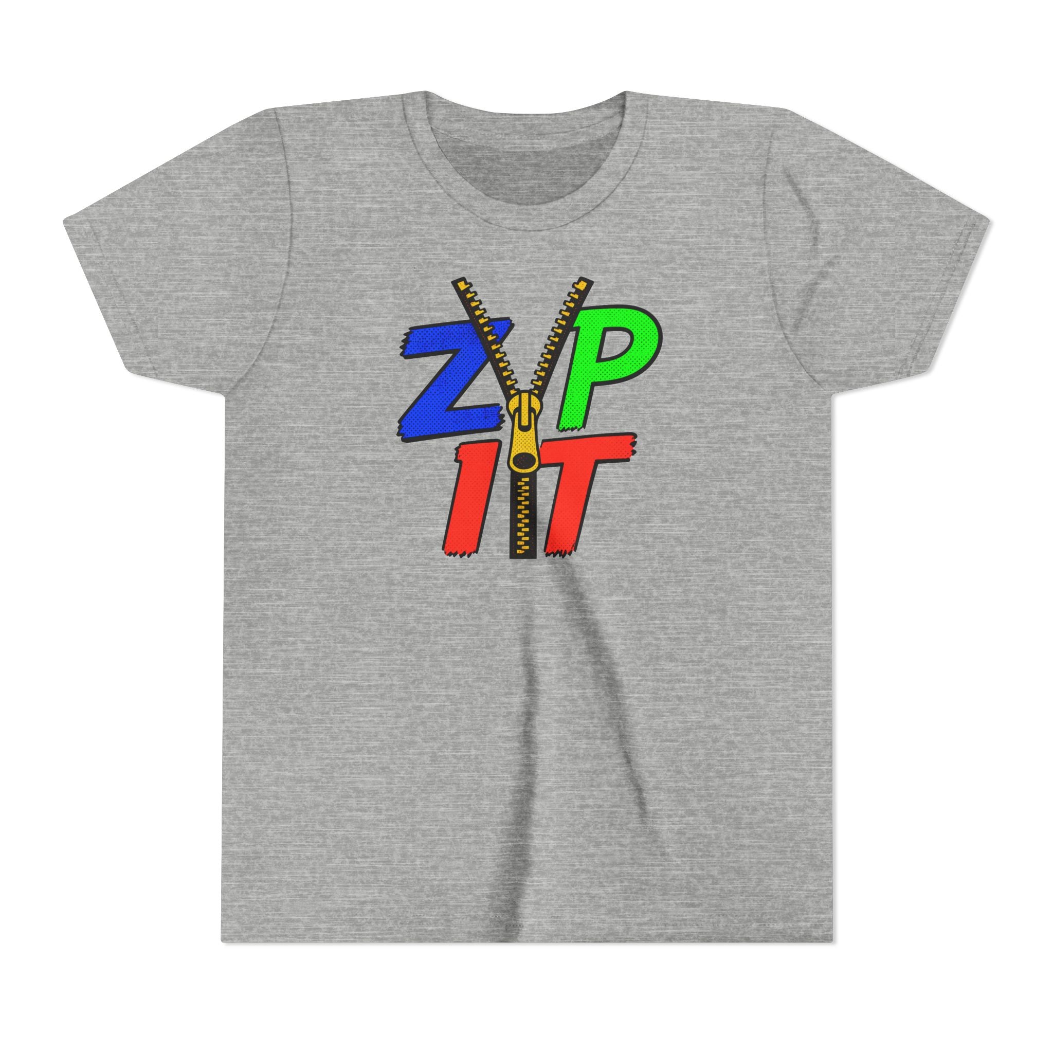 Youth Tee - "Zip It" Colorful Zipper Graphic