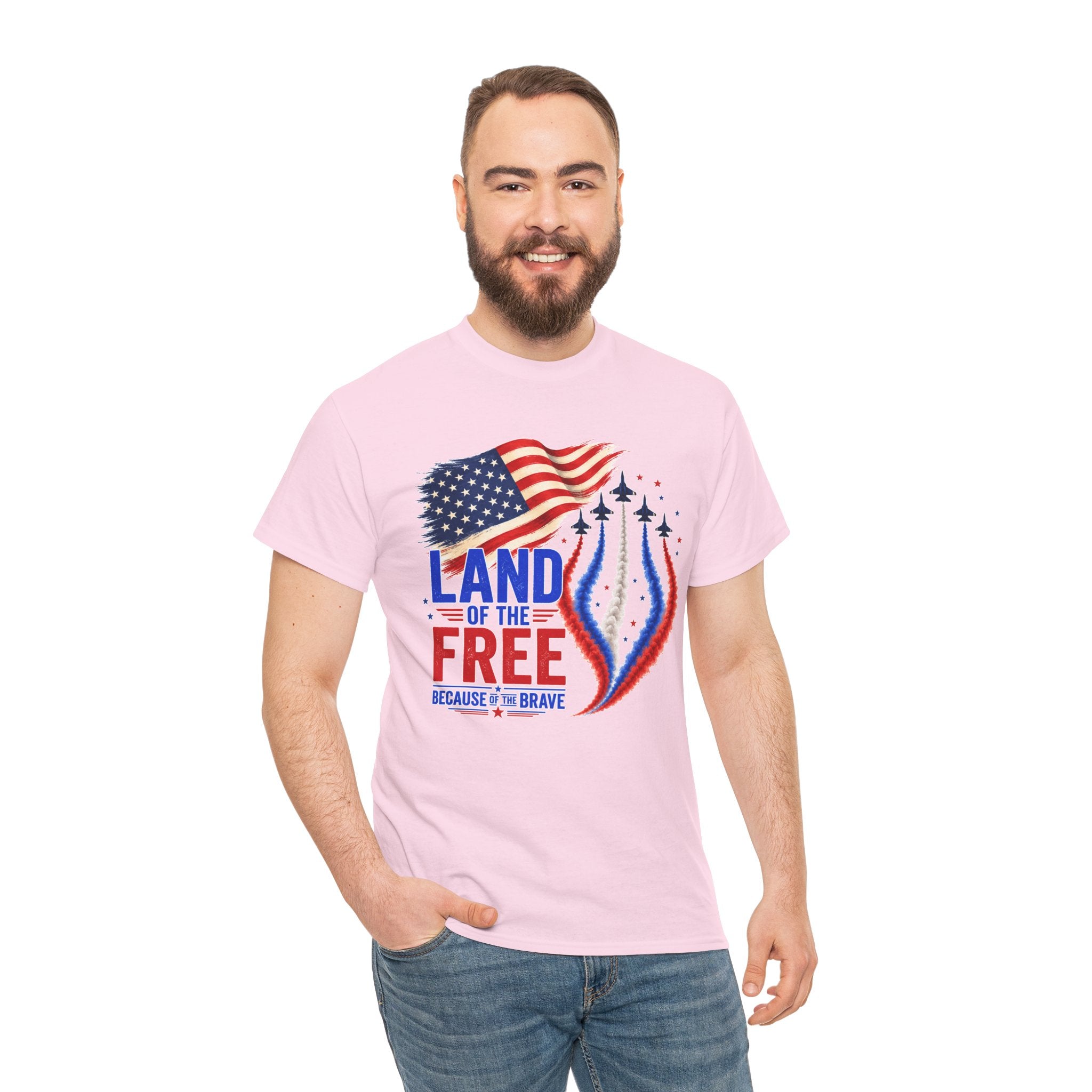 Land of the Free Because of the Brave Shirt, Patriotic 4th of July T-Shirt, USA Flag Tee, American Pride Shirt, Independence Day Gift
