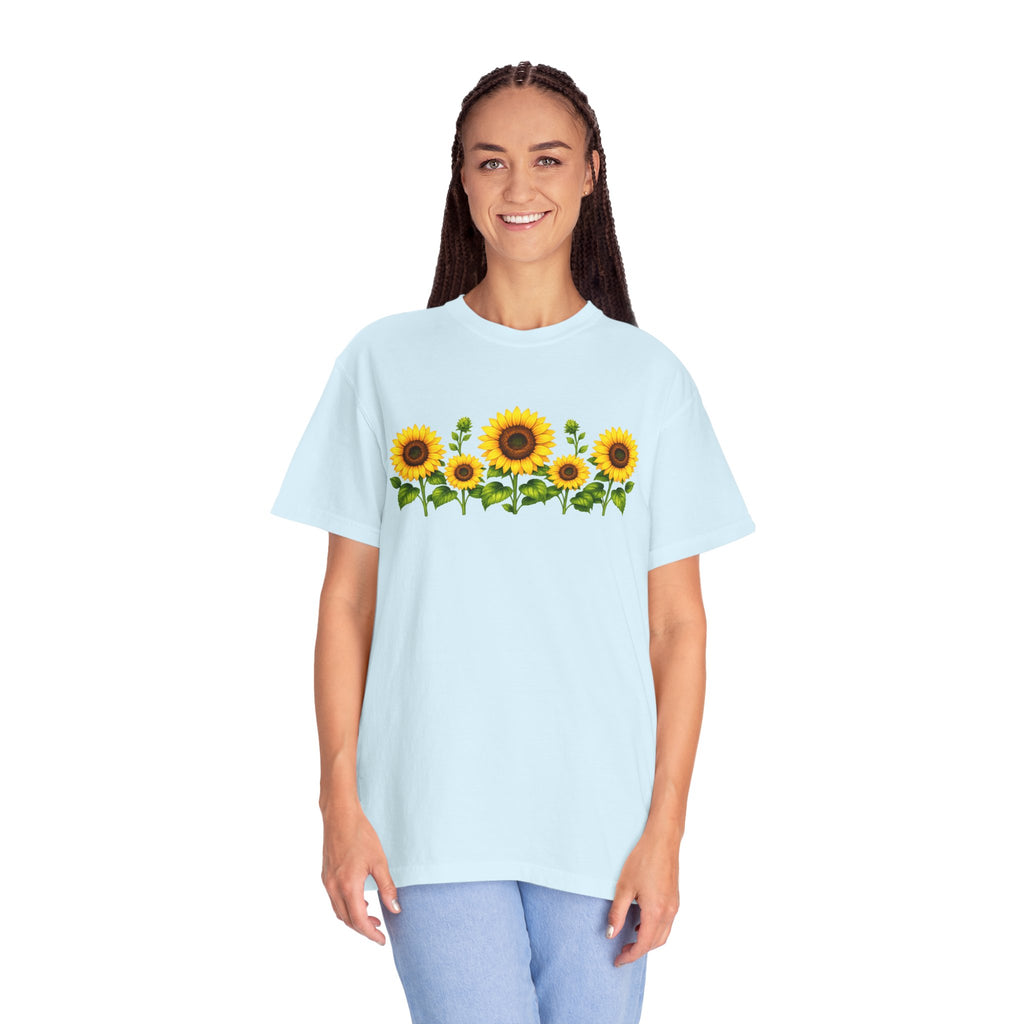 Sunflower Shirt for Women, Sunflower T-Shirt, Floral Graphic Tee, Botanical Shirt, Wildflower Tee, Comfort Colors 1717