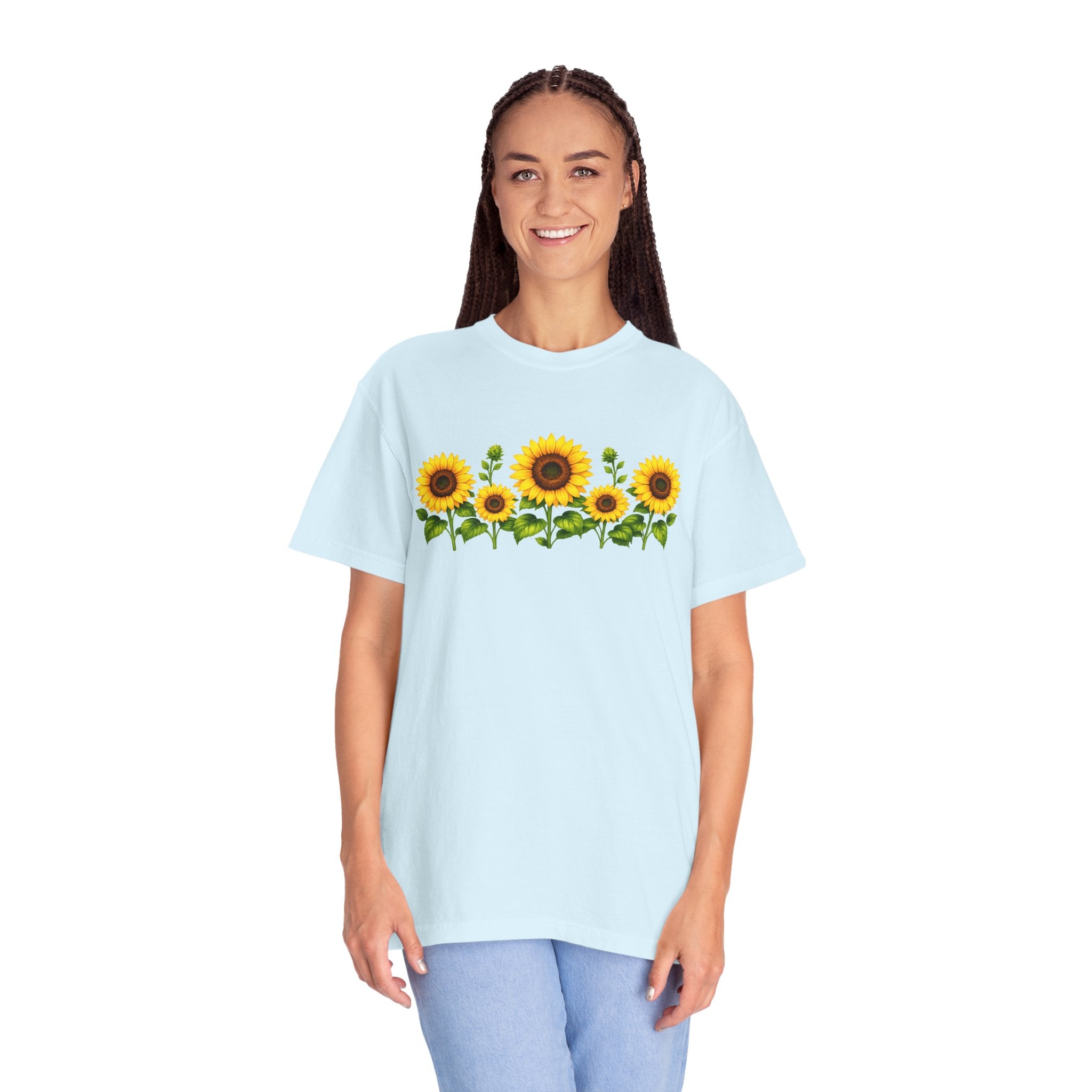 Sunflower Shirt for Women, Sunflower T-Shirt, Floral Graphic Tee, Botanical Shirt, Wildflower Tee, Comfort Colors 1717