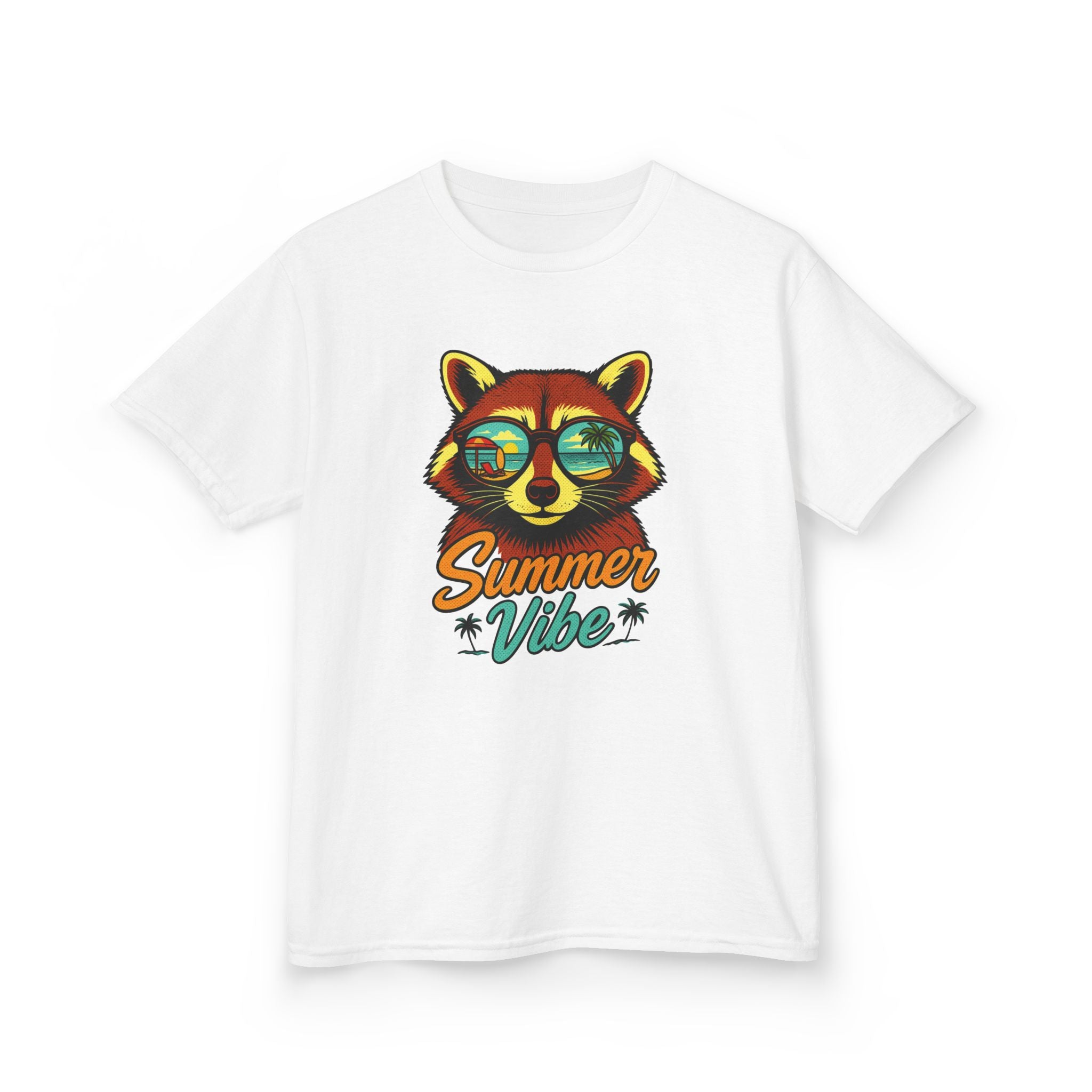 Kids Tee - 'Summer Vibe' Sunglasses Raccoon Graphic