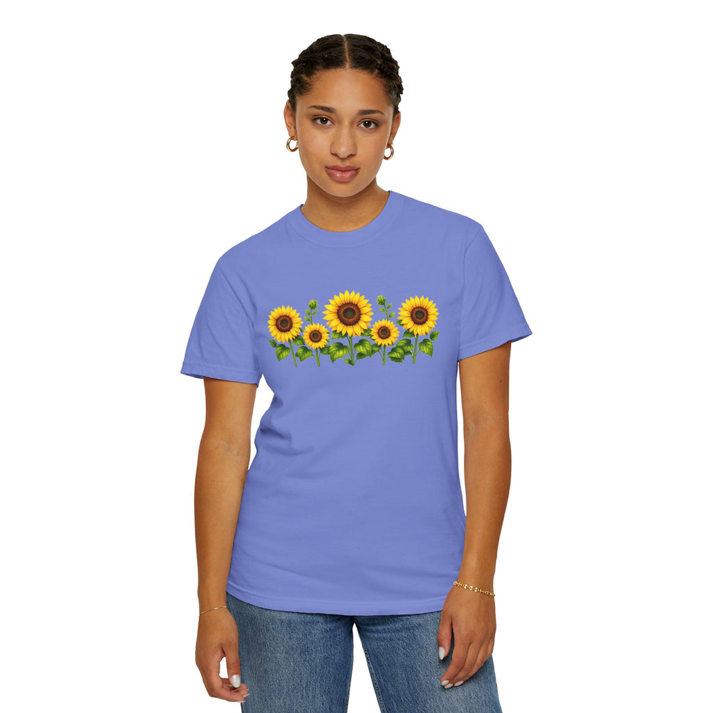 Sunflower Shirt for Women, Sunflower T-Shirt, Floral Graphic Tee, Botanical Shirt, Wildflower Tee, Comfort Colors 1717