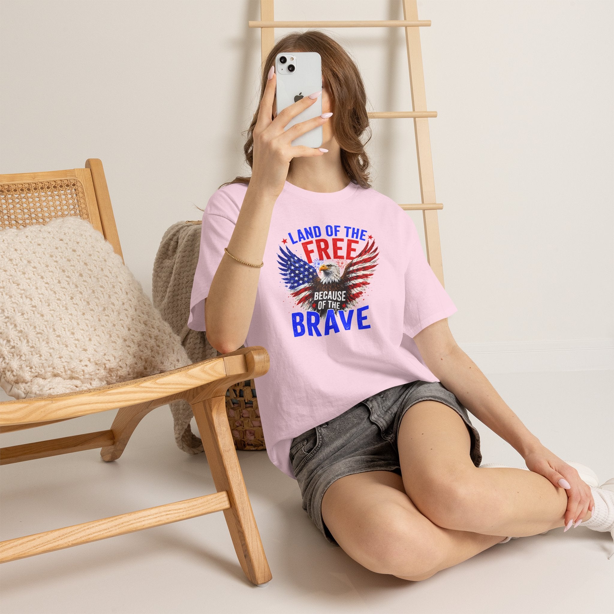 Land of the Free Because of the Brave Shirt, Patriotic Eagle T-Shirt, American Flag Tee, 4th of July Shirt, Veteran Gift, USA Pride Tee