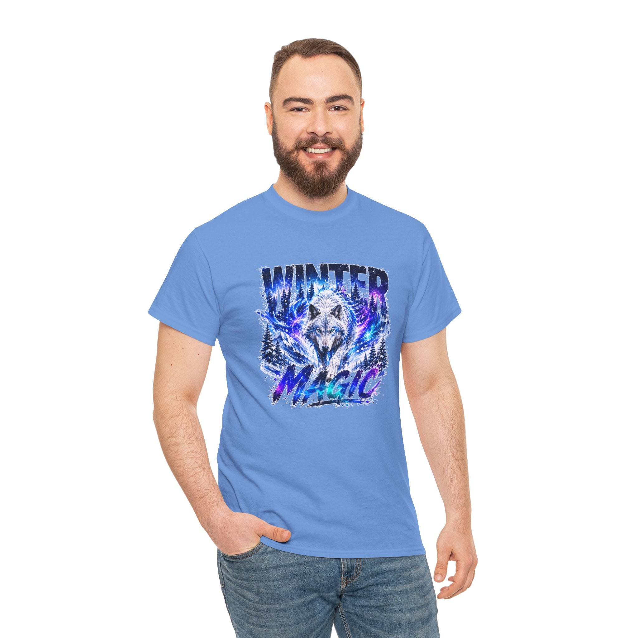 Wolf T Shirt, Winter Wolf Shirt, Wolf Lover Gift, Snowy Wolf Tee, Winter Magic Shirt, Wildlife Graphic Tee, Unisex Wolf Shirt