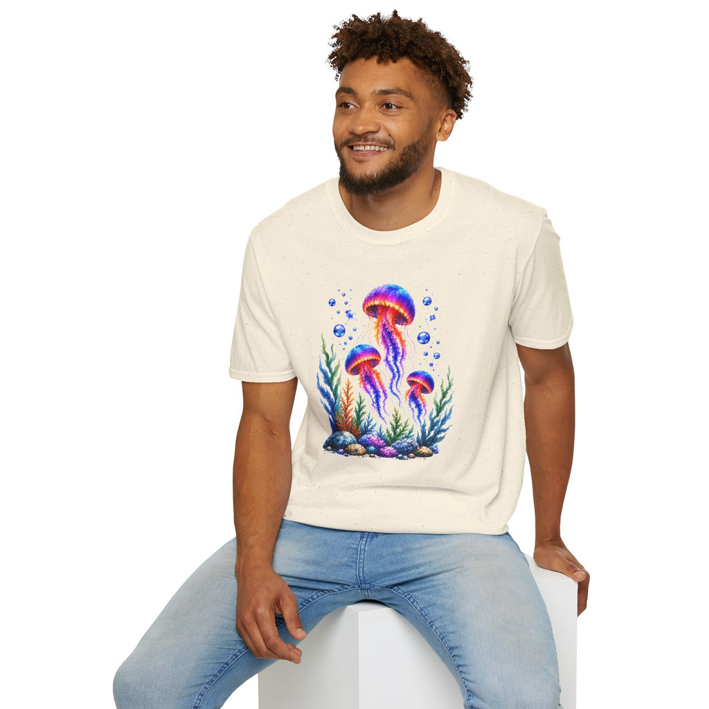 Colorful Jellyfish T-Shirt | Ocean Life Graphic Tee | Neon Sea Creature Shirt | Marine Life Gift | Beach Lover Unisex Tee