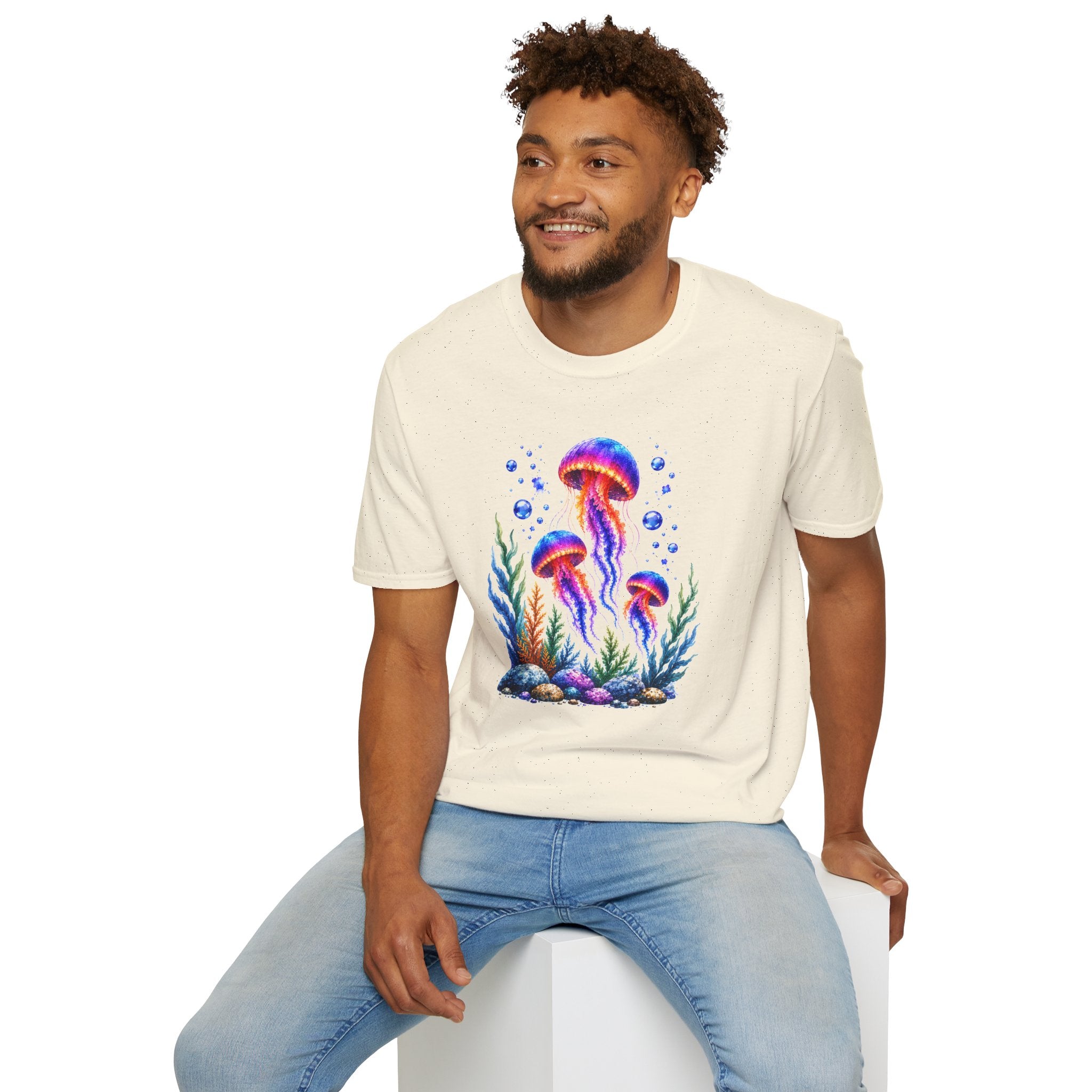 Colorful Jellyfish T-Shirt | Ocean Life Graphic Tee | Neon Sea Creature Shirt | Marine Life Gift | Beach Lover Unisex Tee