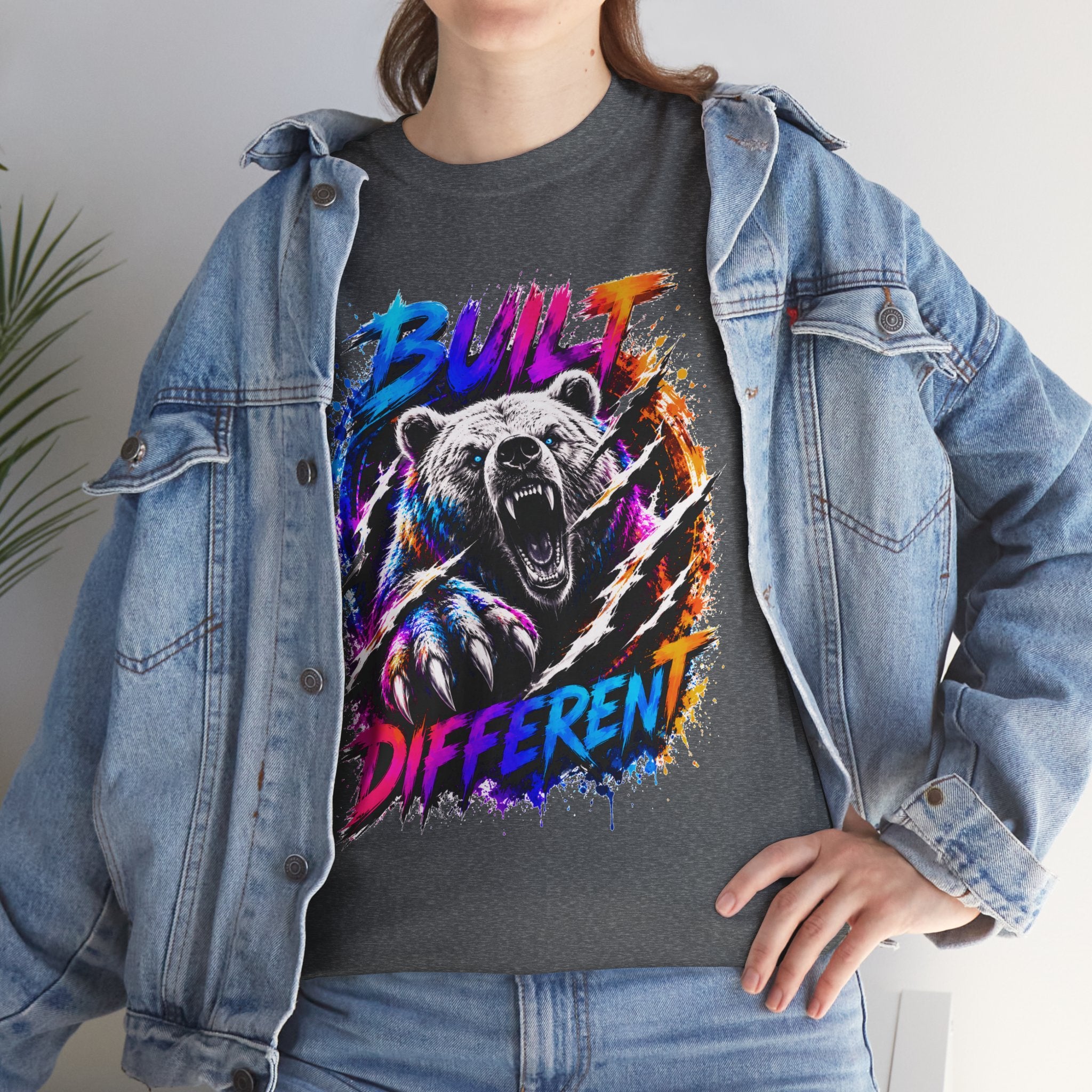 Built Different Bear T-Shirt — Bold Retro Grunge Graphic Tee