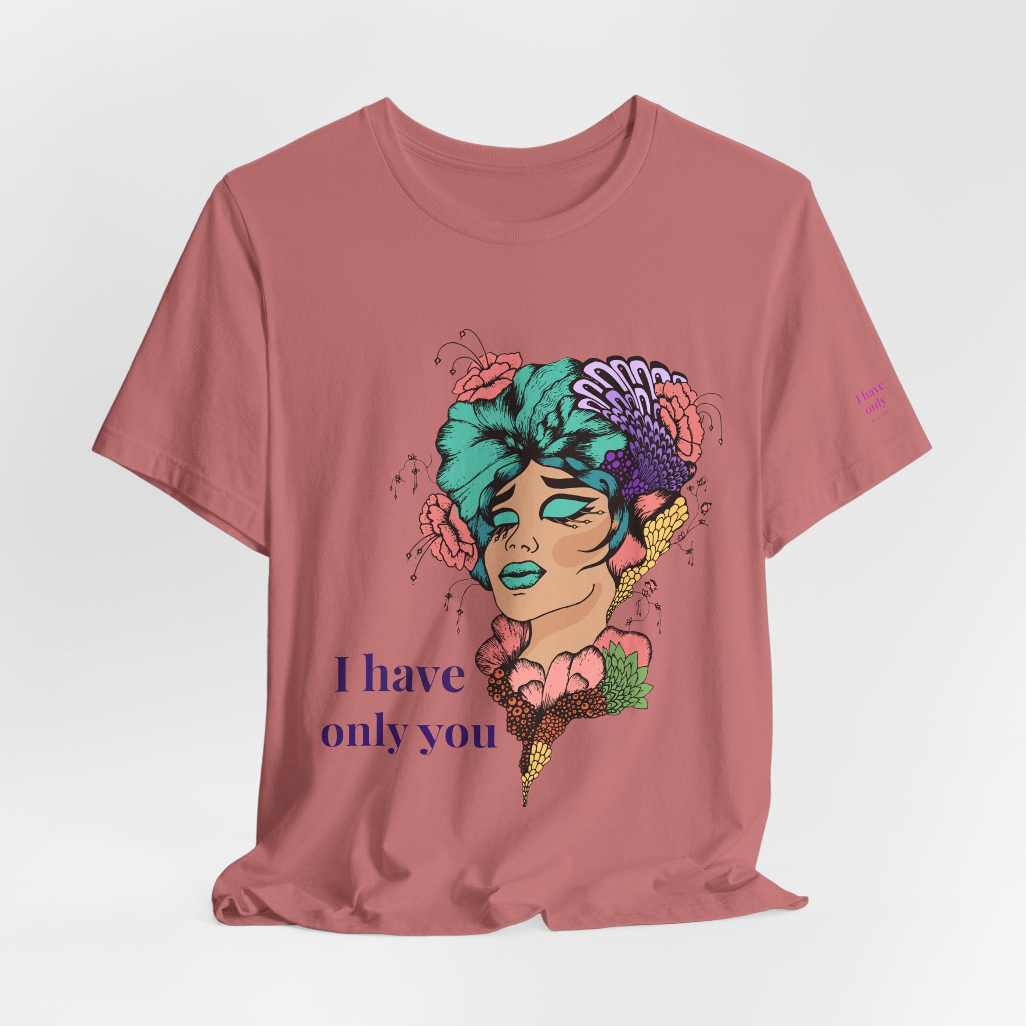 I Have Only You Floral Portrait Tee — Retro Femme Graphic T-Shirt