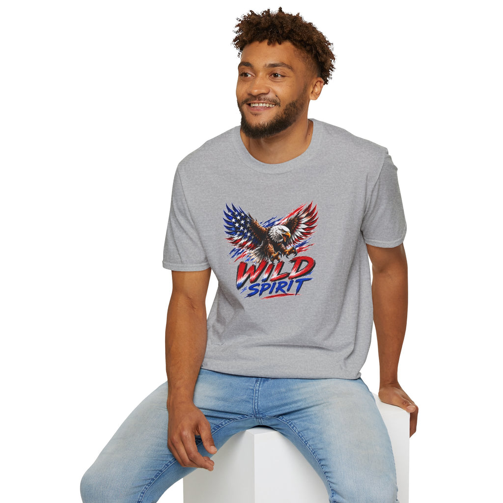 American Eagle T Shirt, Patriotic Eagle Shirt, Wild Spirit Tee, USA Flag Shirt, Fourth of July Shirt, Unisex Graphic Tee
