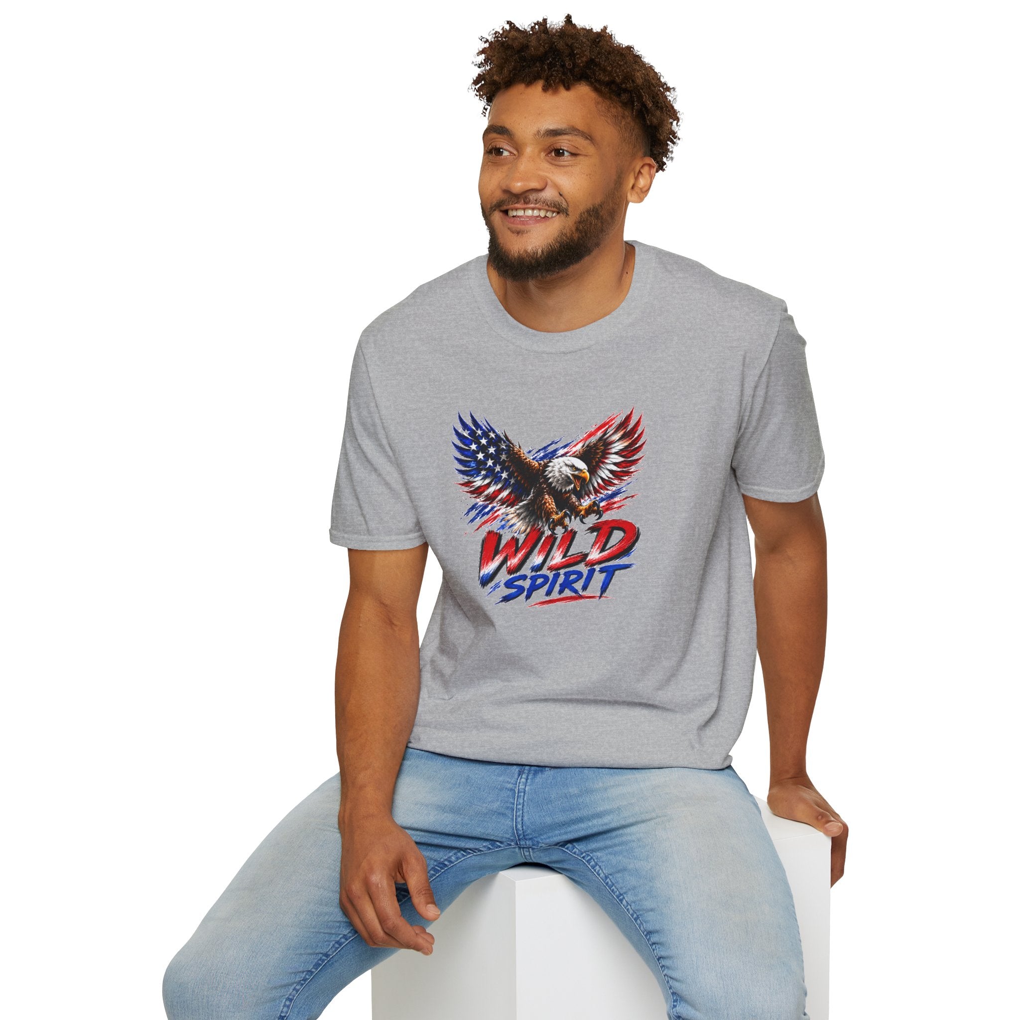 American Eagle T Shirt, Patriotic Eagle Shirt, Wild Spirit Tee, USA Flag Shirt, Fourth of July Shirt, Unisex Graphic Tee