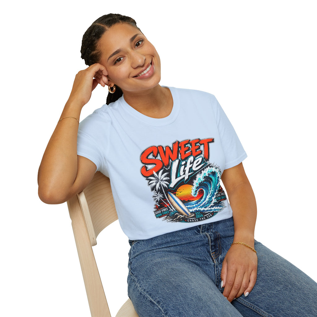 Vintage Beach T-Shirt, Sweet Life Surf Tee, Coastal Summer Graphic Shirt