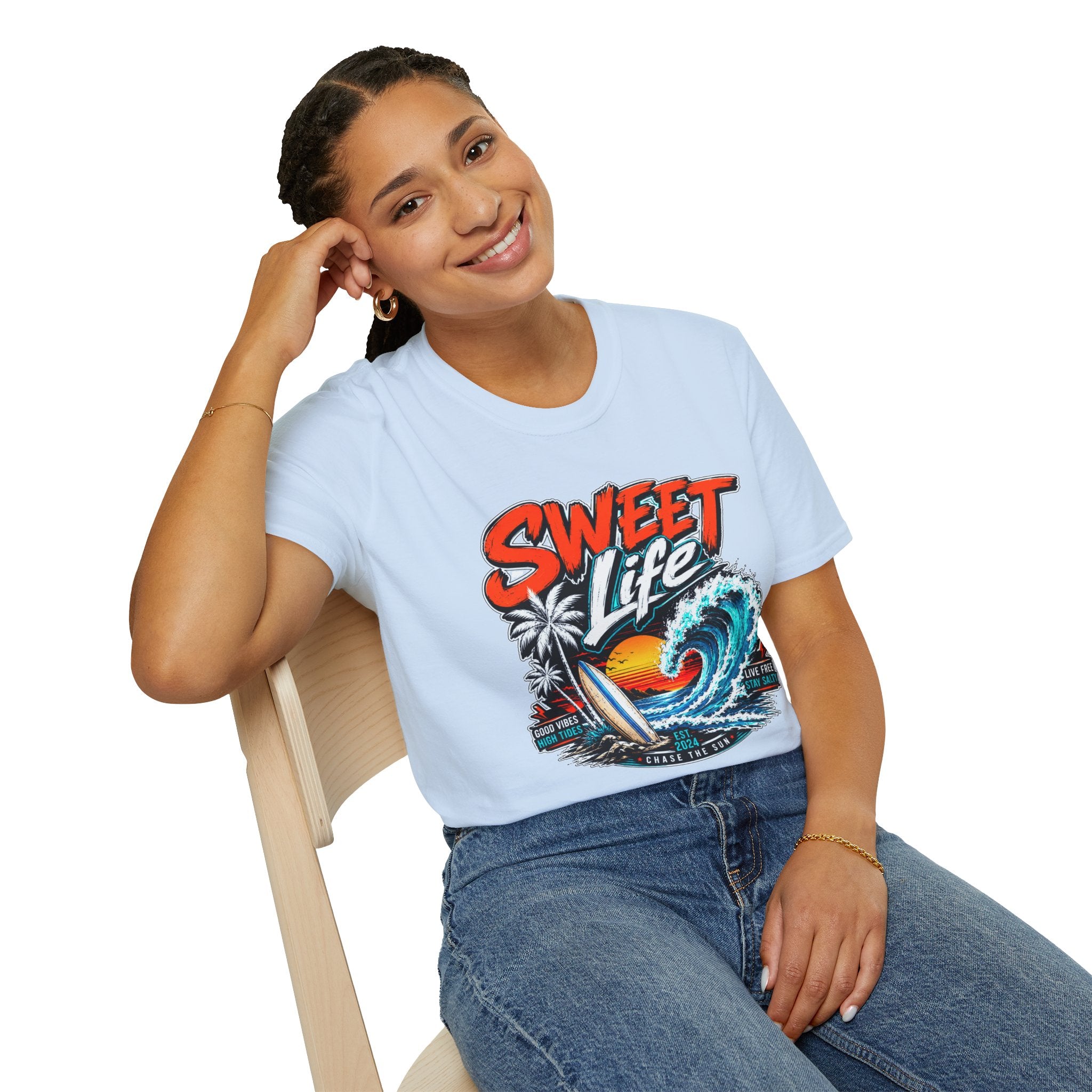 Vintage Beach T-Shirt, Sweet Life Surf Tee, Coastal Summer Graphic Shirt