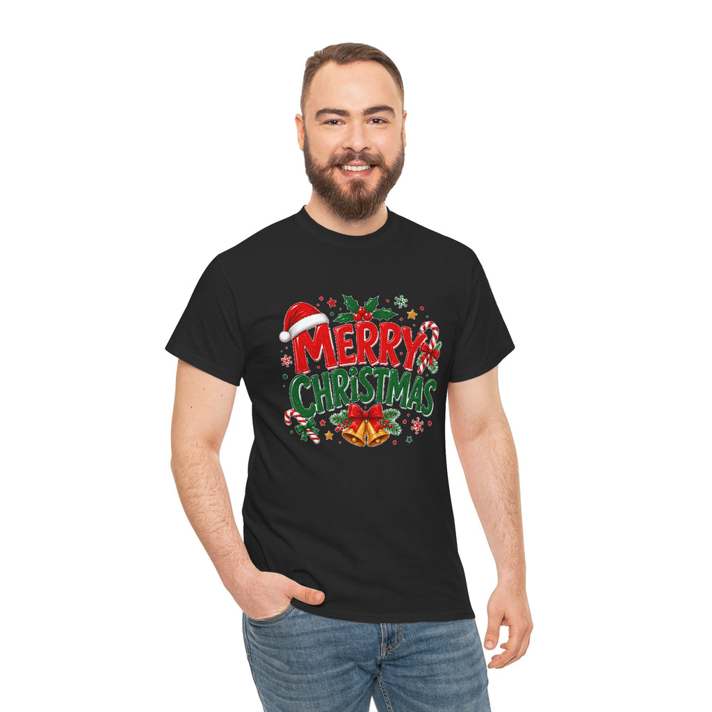 Merry Christmas Shirt, Christmas Graphic Tee, Santa Hat T-Shirt, Holiday Party Shirt, Xmas Gift for Men Women