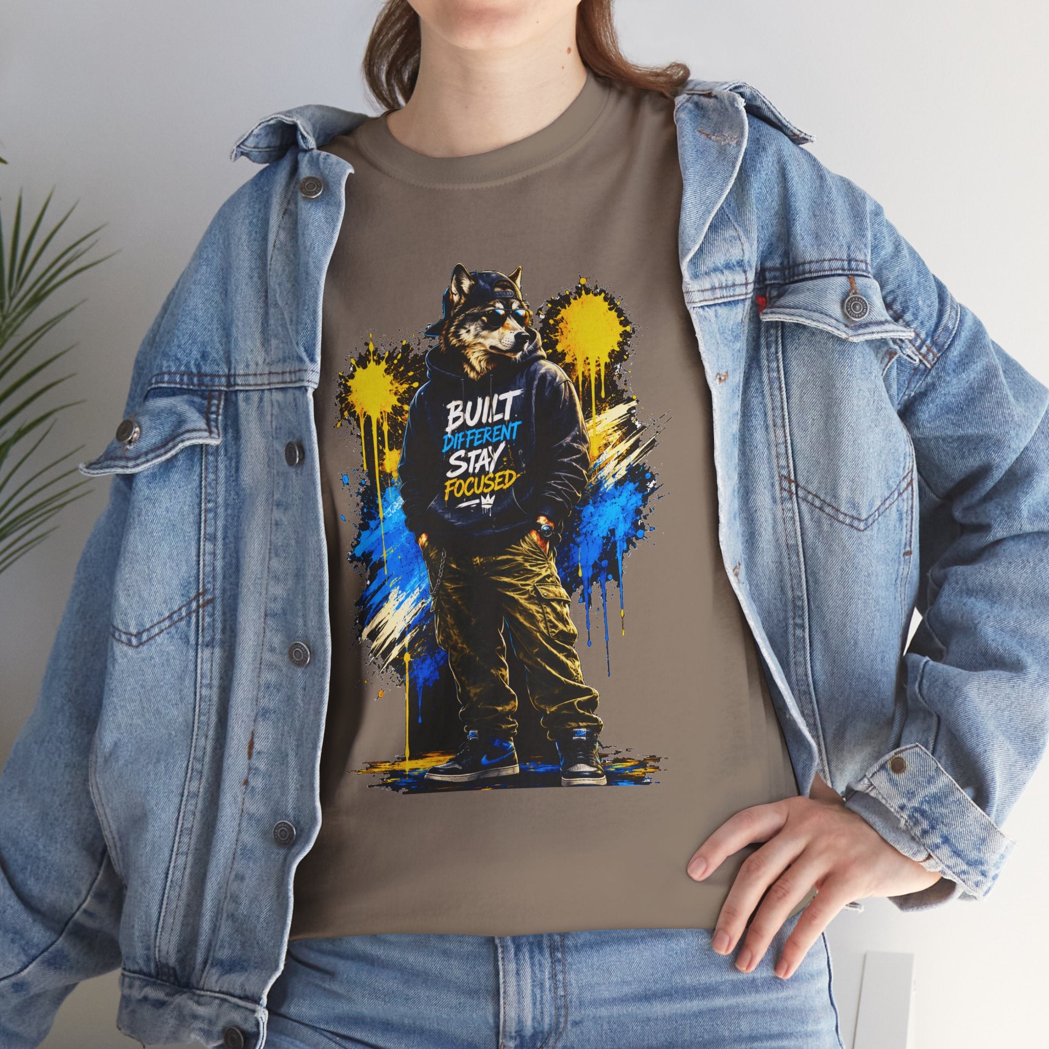 Raccoon Street Art Tee — "Built Not Born" Graphic T-Shirt