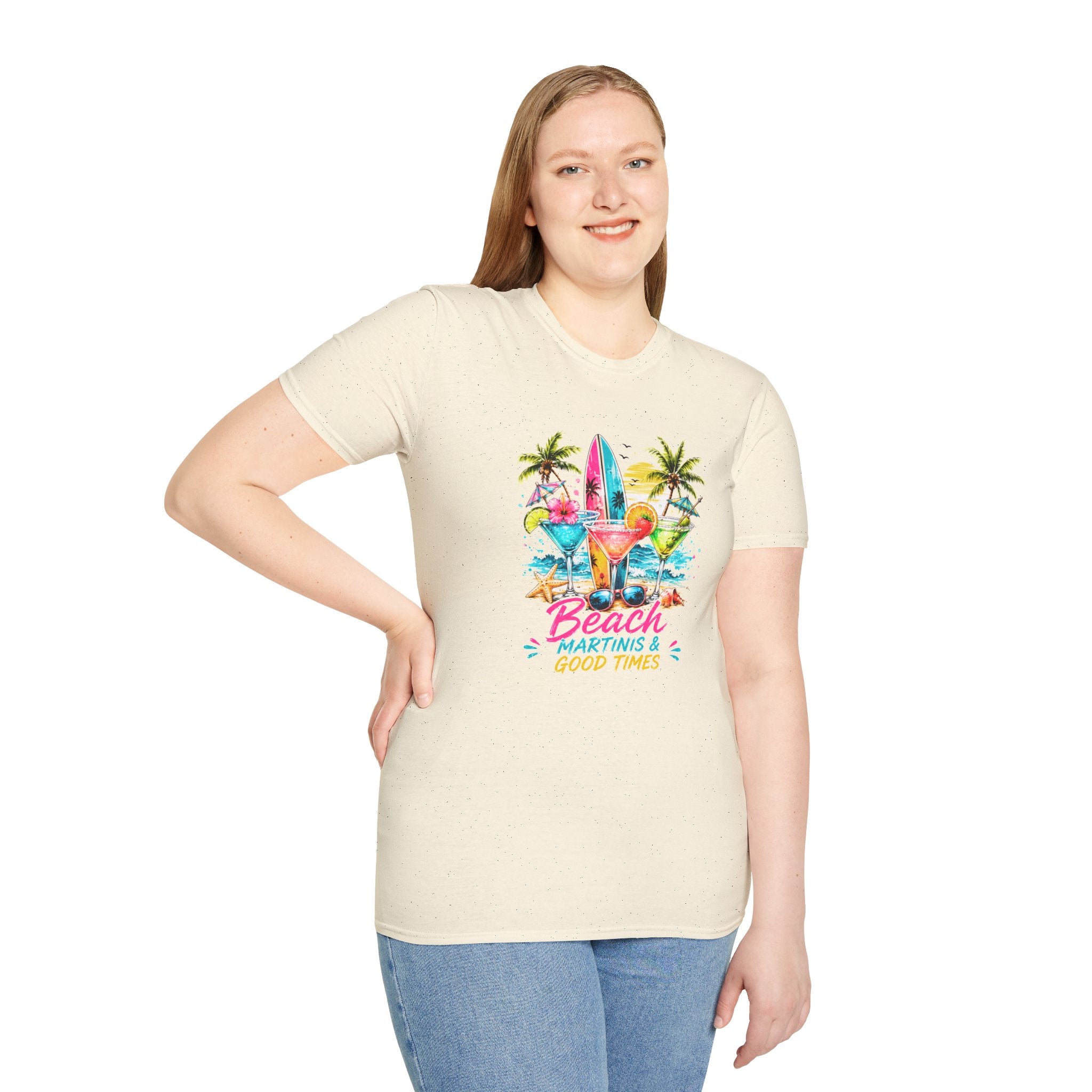 Beach Cocktails T-Shirt, Tropical Summer Shirt, Beach Martini Tee, Coastal Vacation Shirt, Summer Graphic Tee