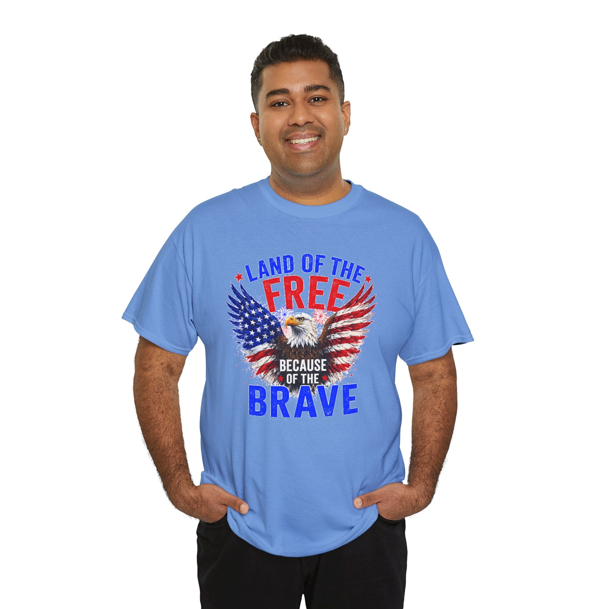 Land of the Free Because of the Brave Shirt, Patriotic Eagle T-Shirt, American Flag Tee, 4th of July Shirt, Veteran Gift, USA Pride Tee