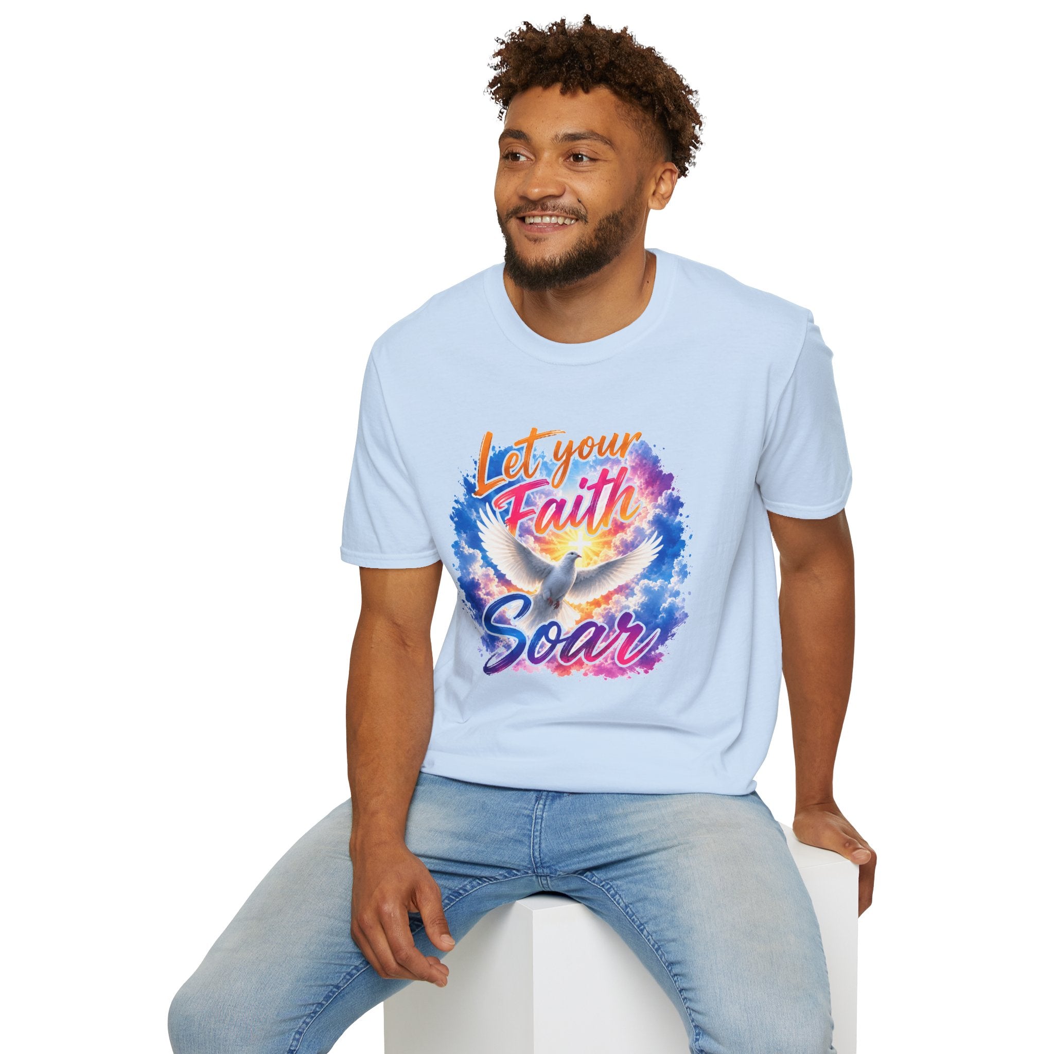 Let Your Faith Soar Christian Dove T-Shirt | Inspirational Faith Tee | Holy Spirit Dove Shirt | Religious Gift for Women & Men