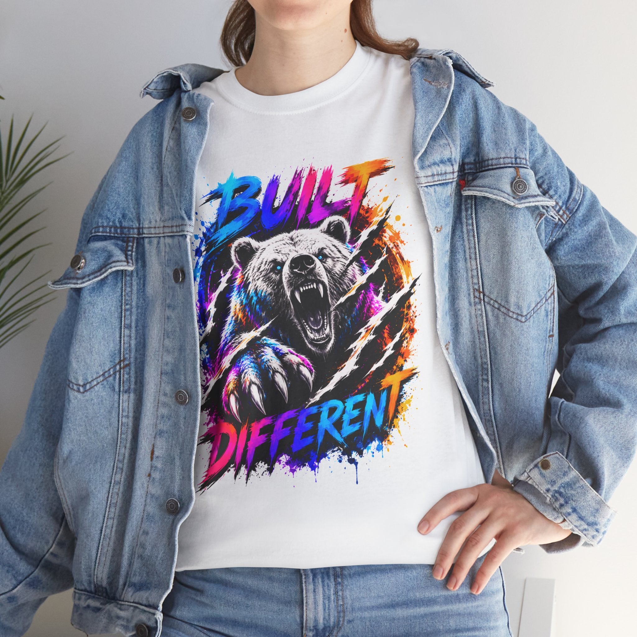Built Different Bear T-Shirt — Bold Retro Grunge Graphic Tee