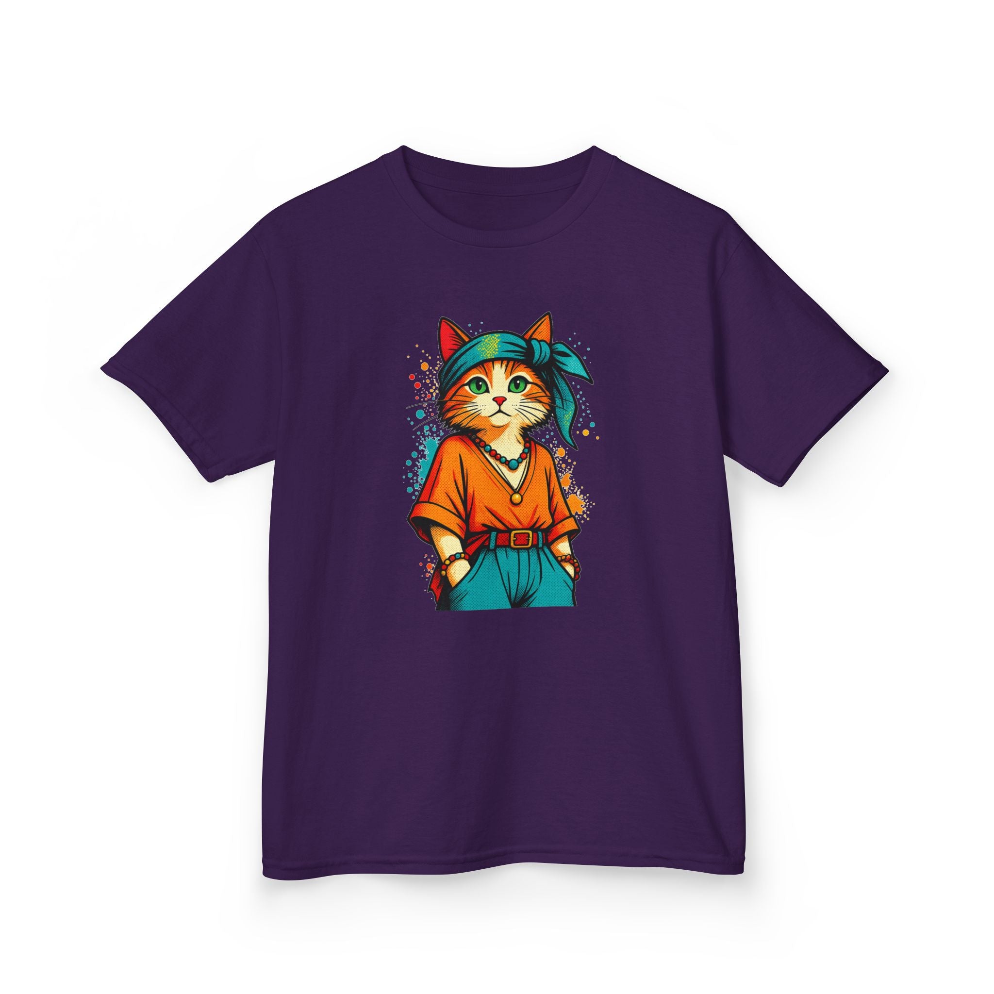 Kid's Retro Cat Tee — Cool Cat Graphic Shirt for Kids