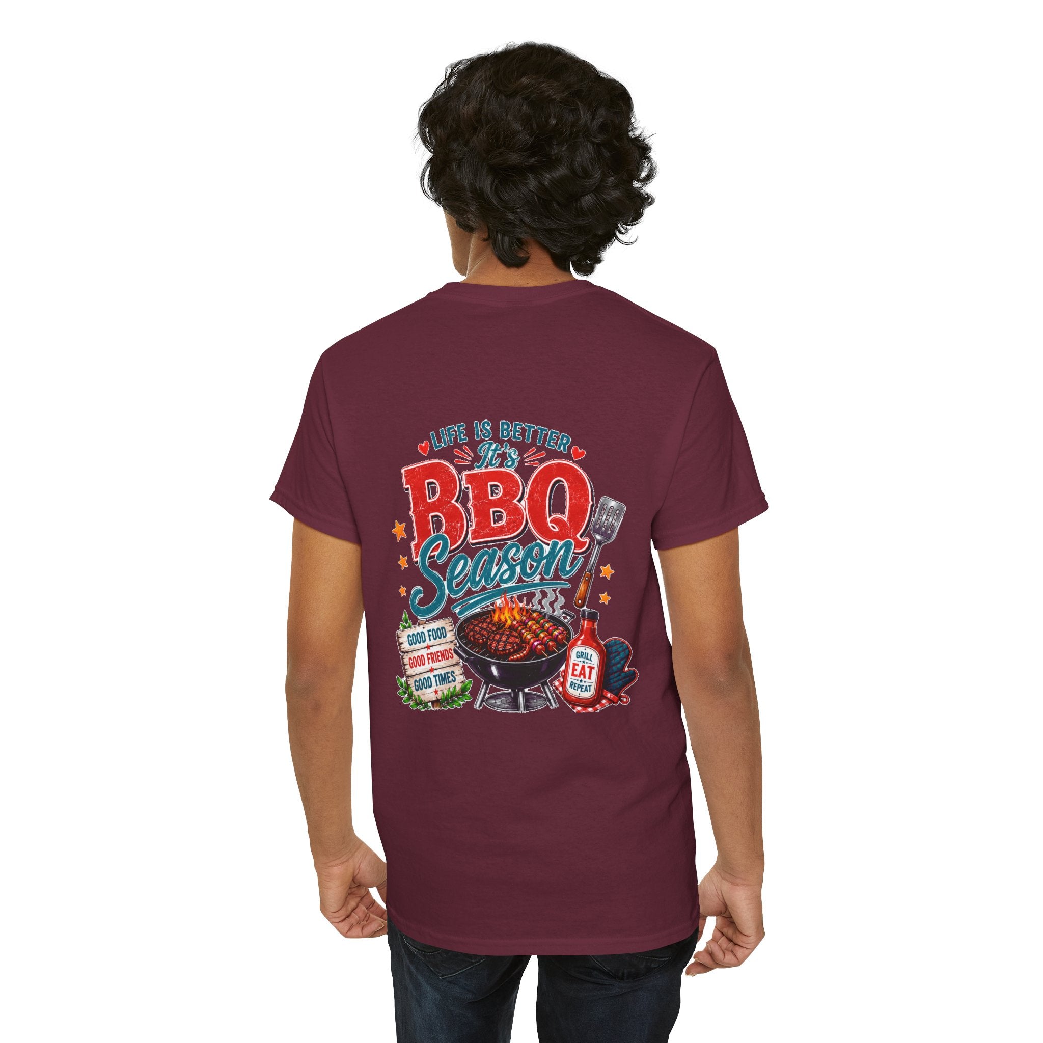 BBQ Season T-Shirt | Life Is Better It's BBQ Season Tee | Funny Grill Shirt | Summer Cookout Tee | Barbecue Lover Gift | Backyard BBQ Shirt