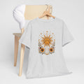 Sun & Sunflower Graphic T-Shirt, Boho Celestial Tee, Vintage Sun Shirt, Spiritual Aesthetic Top, Gift for Her