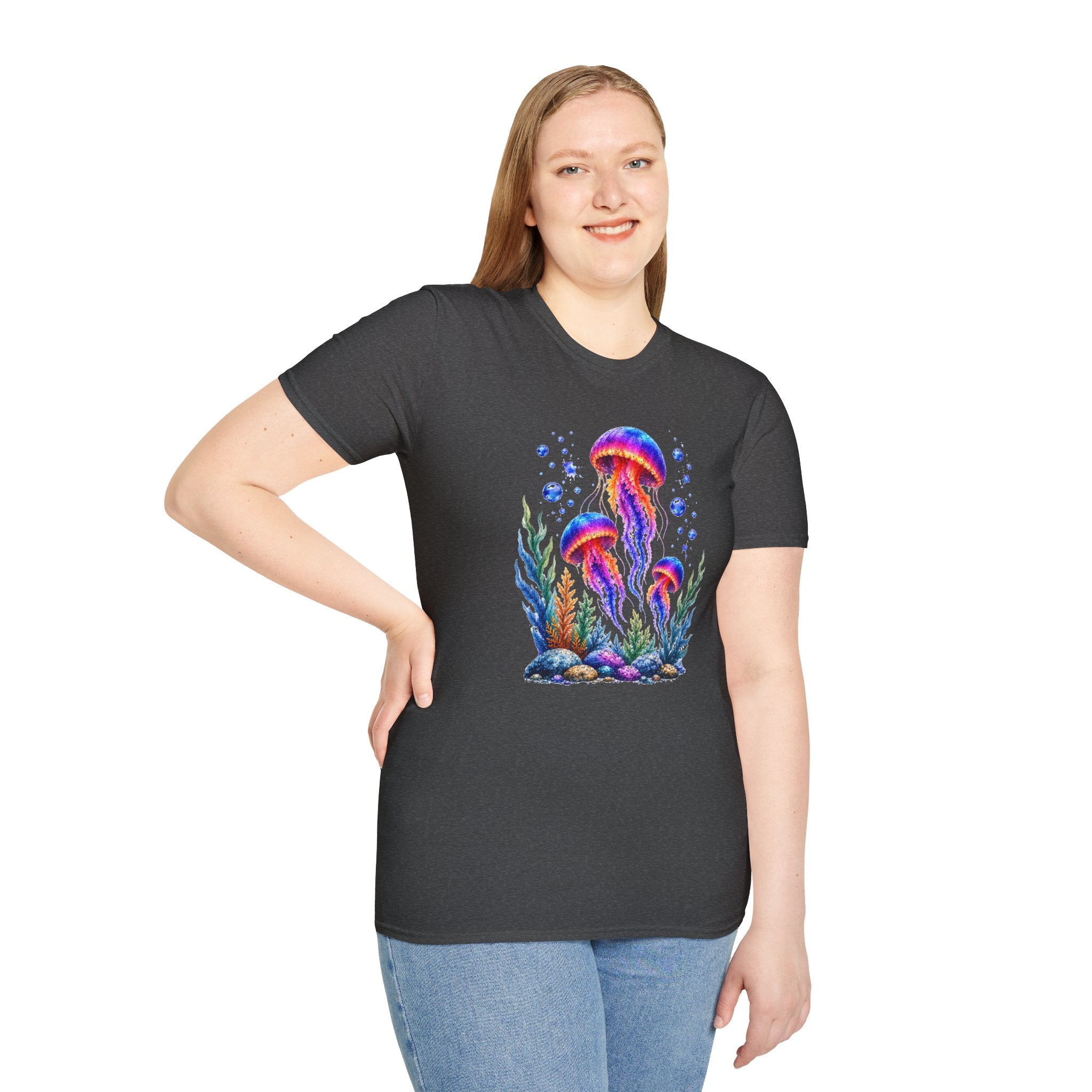 Colorful Jellyfish T-Shirt | Ocean Life Graphic Tee | Neon Sea Creature Shirt | Marine Life Gift | Beach Lover Unisex Tee