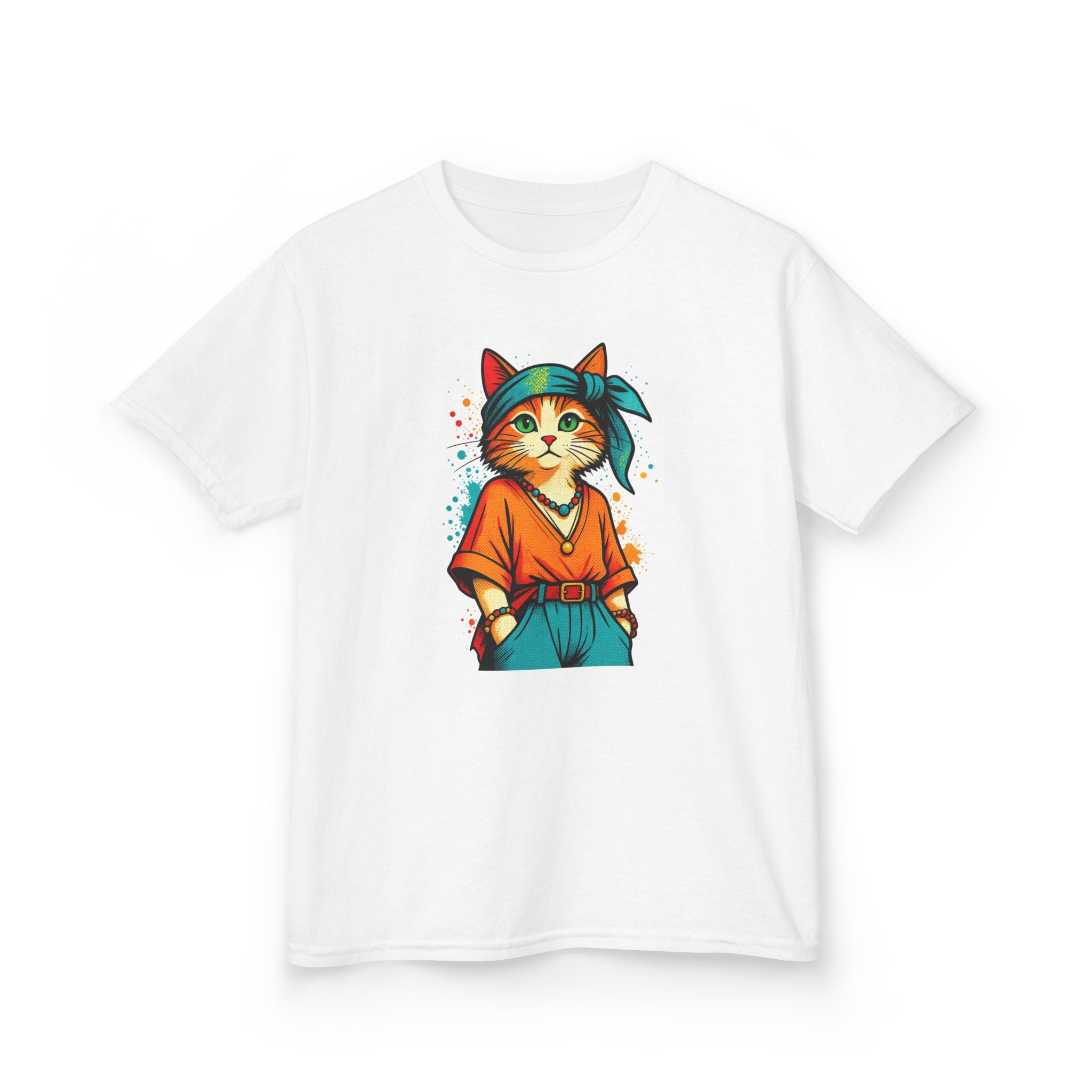 Kid's Retro Cat Tee — Cool Cat Graphic Shirt for Kids