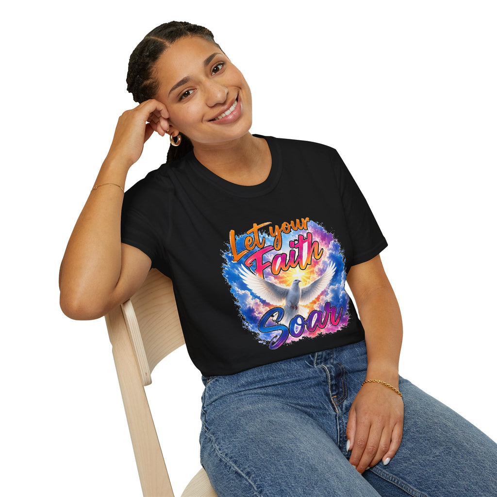 Let Your Faith Soar Christian Dove T-Shirt | Inspirational Faith Tee | Holy Spirit Dove Shirt | Religious Gift for Women & Men