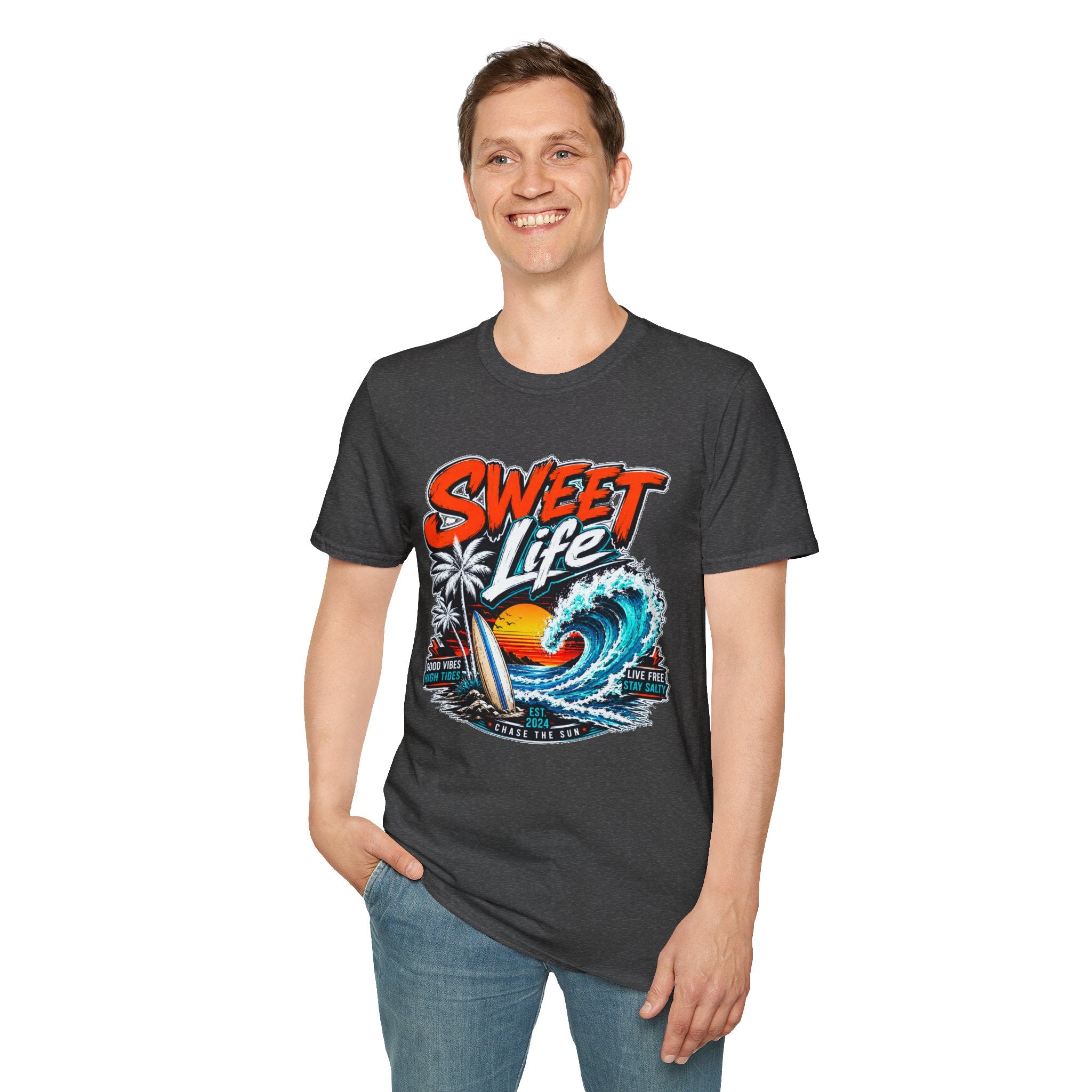 Vintage Beach T-Shirt, Sweet Life Surf Tee, Coastal Summer Graphic Shirt