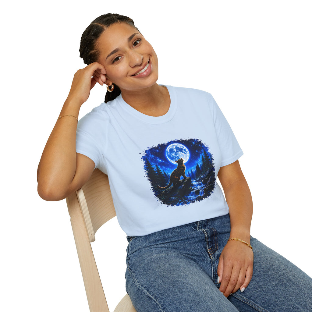 Cat Howl T-Shirt – Moonlit Night Graphic Tee