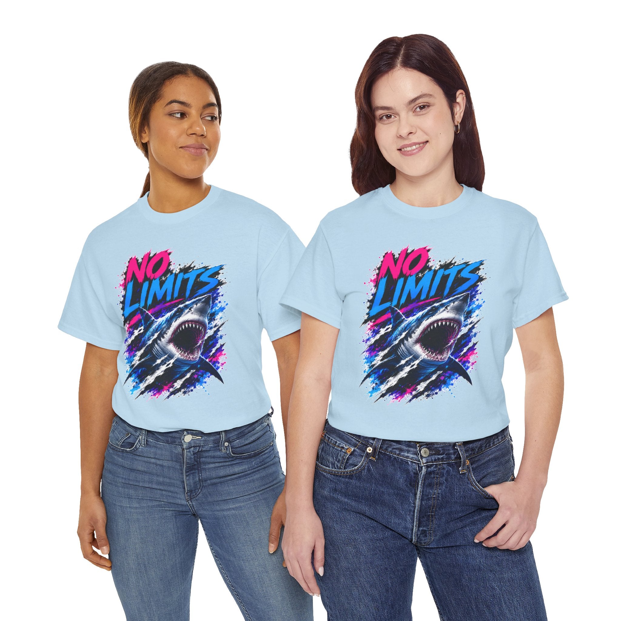 No Limits Shark T-Shirt | Great White Shark Graphic Tee | Unisex Streetwear Shirt | Ocean Lover Gift | Bold Shark Art Tee
