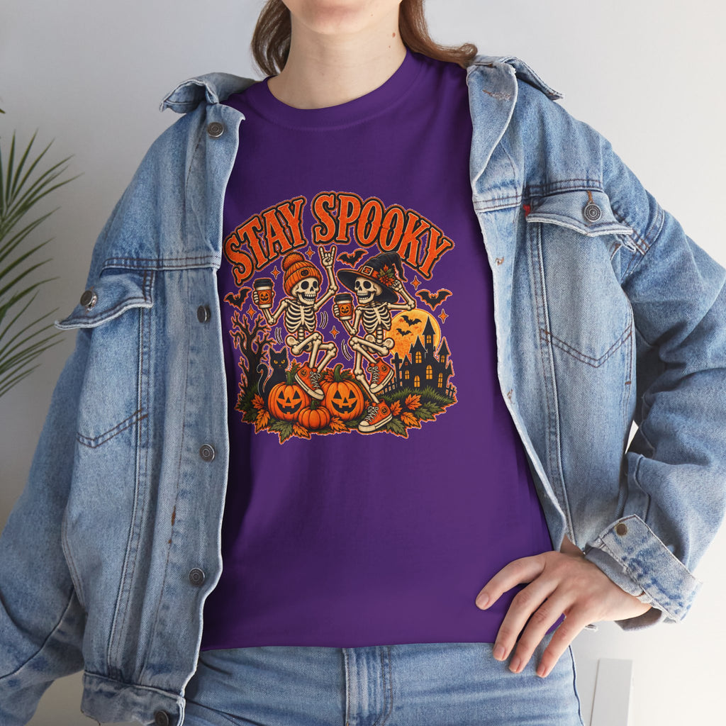 Stay Spooky Halloween Shirt | Dancing Skeleton Pumpkin Graphic Tee