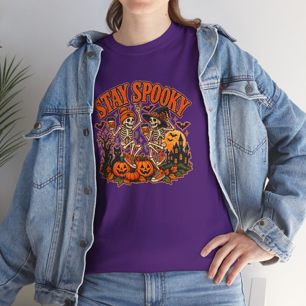 Stay Spooky Halloween Shirt | Dancing Skeleton Pumpkin Graphic Tee