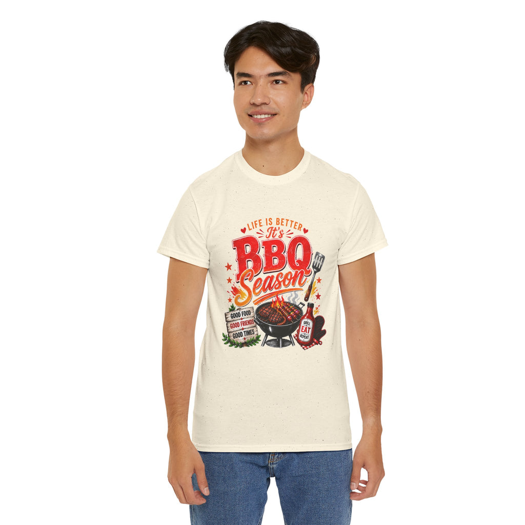 BBQ Season T-Shirt | Life Is Better It's BBQ Season Tee | Funny Grill Shirt | Summer Cookout Shirt | Barbecue Lover Gift | Backyard BBQ Tee