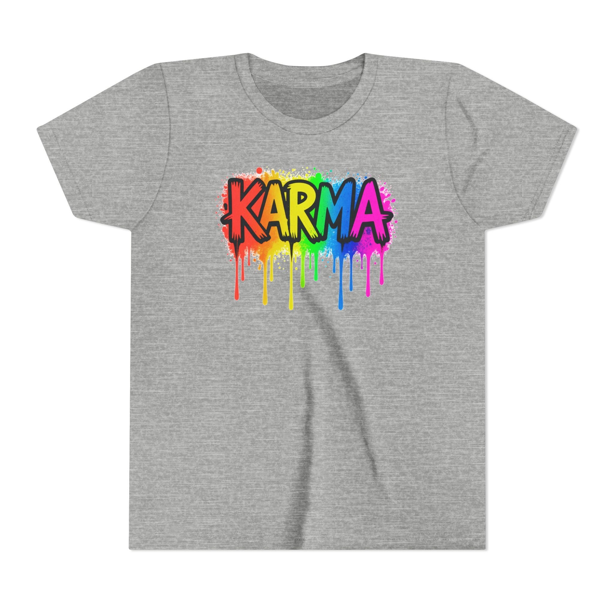 KARMA Rainbow Drip Youth Tee – Colorful Graffiti Kids T-Shirt